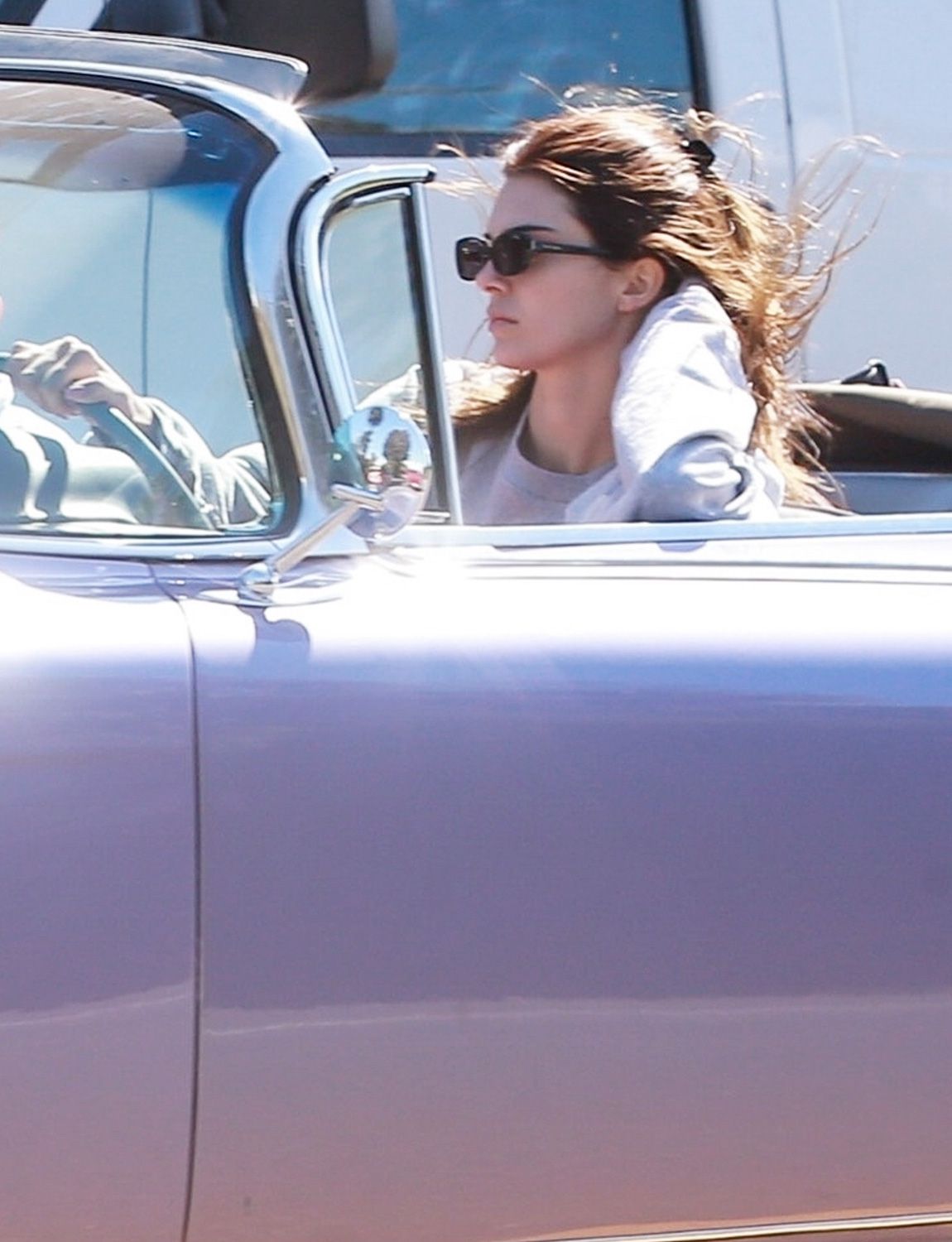 Kendall Jenner goes for a cruise in her classic convertible Cadillac amid coronavirus outbreak