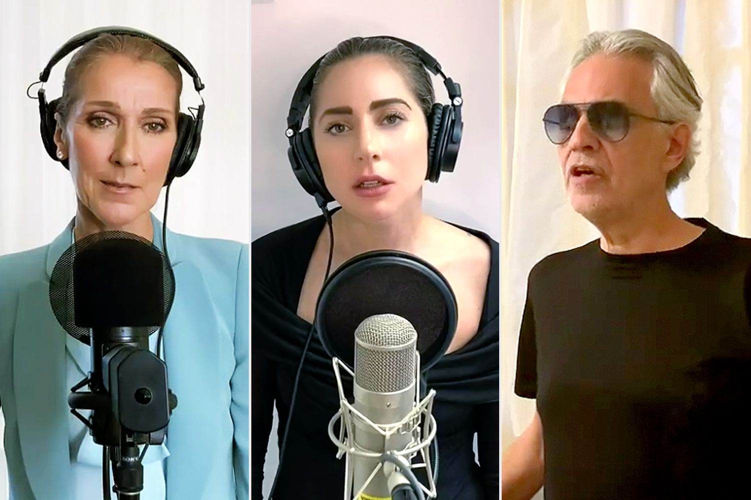 Celine Dion, Lady Gaga, Andrea Bocelli