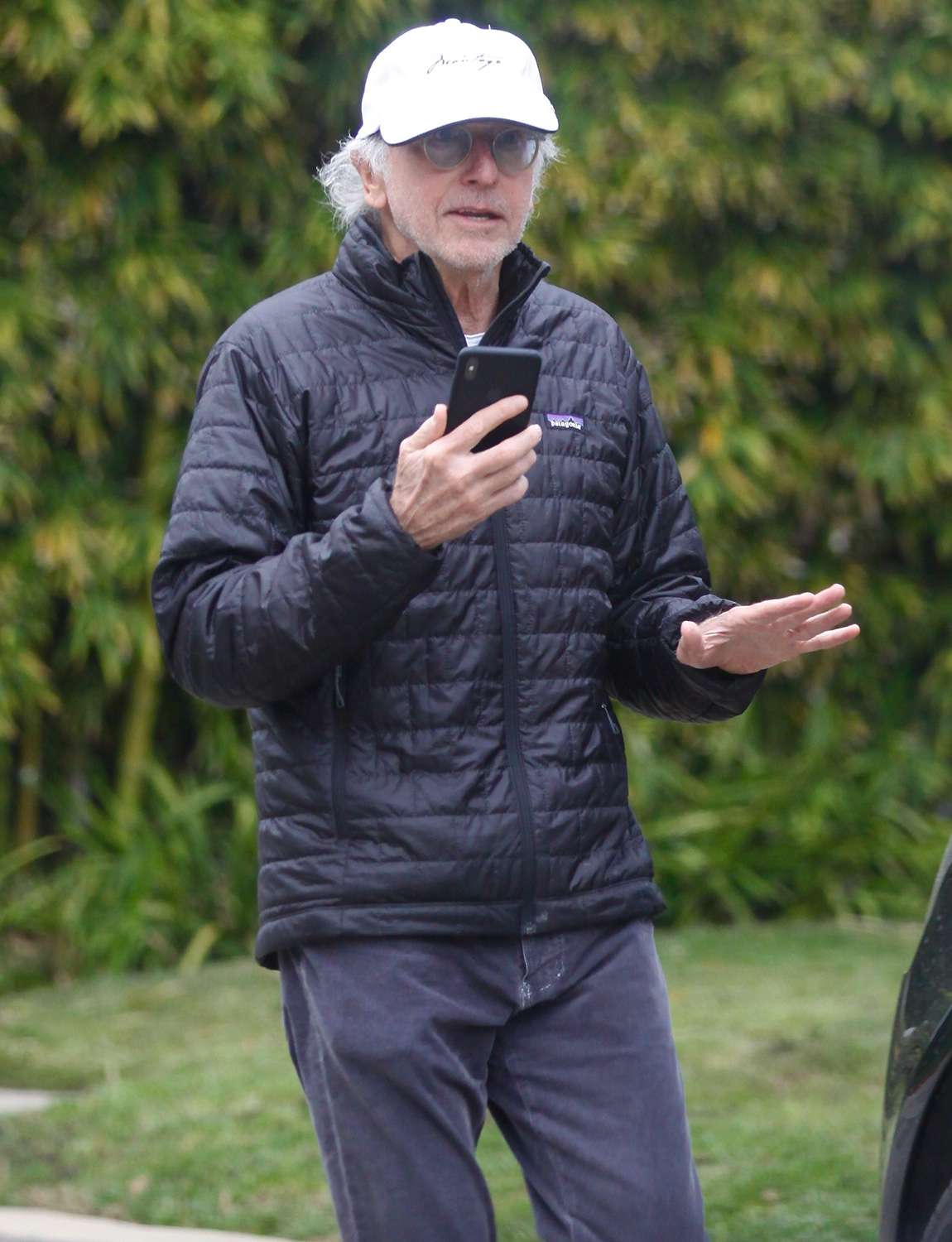 Larry David Walks and Talks in Pacific Palisades
