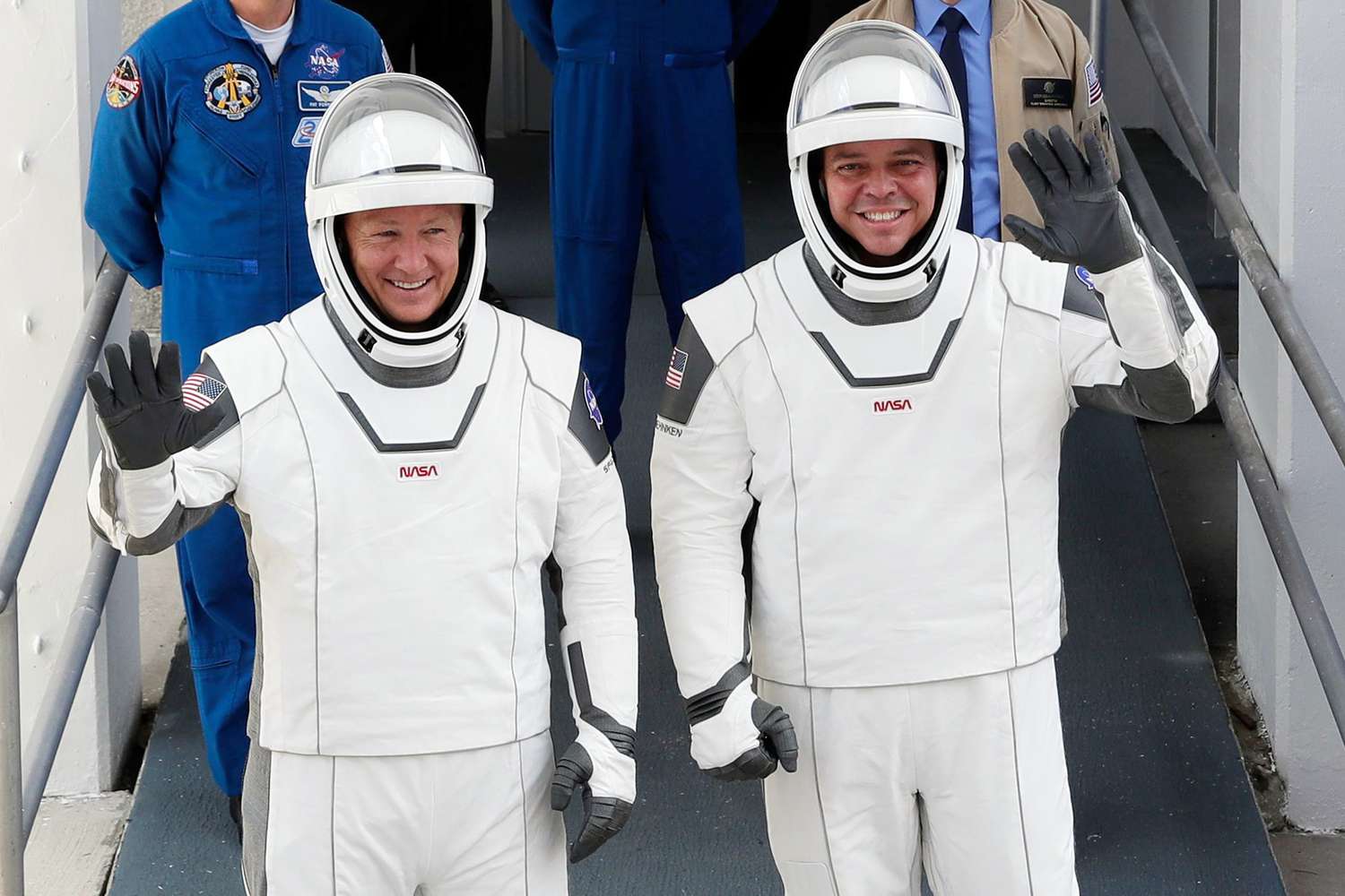 Astronauts Douglas Hurley, left, and Robert Behnken