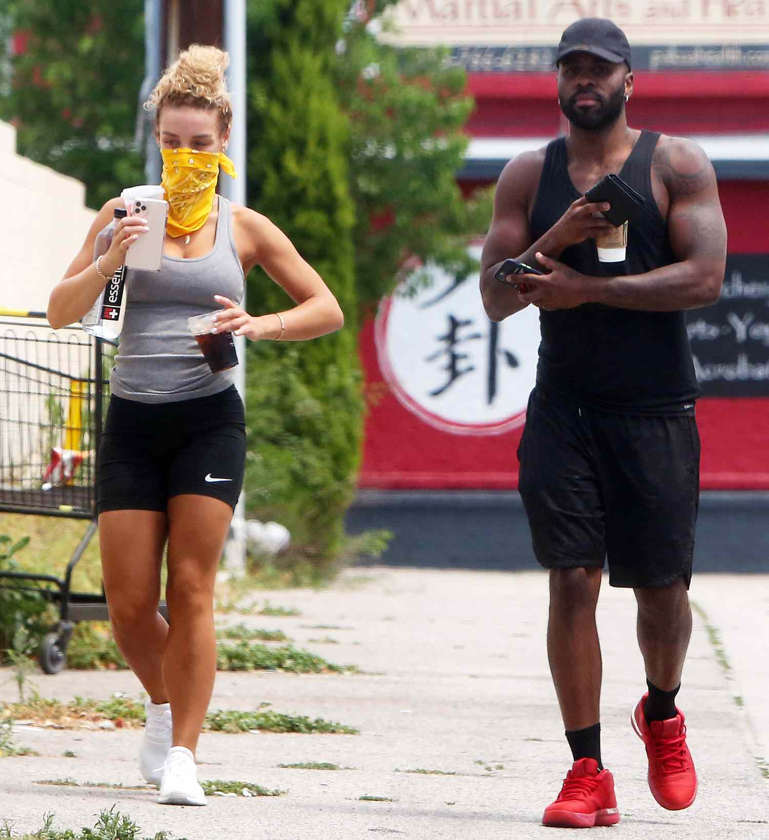 Jason Derulo and his girlfriend Jena Frumes out for a walk after droppig into Starbucks in Los Angeles