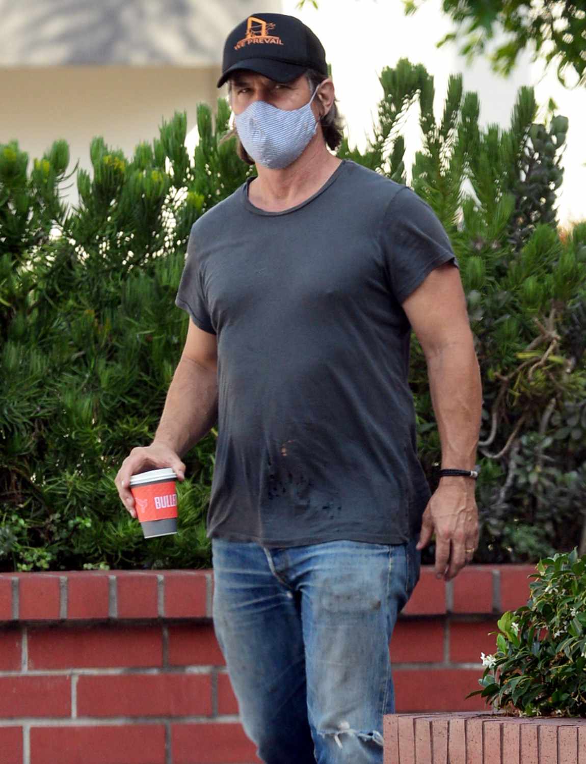 Josh Brolin Spotted Wearing A PPE Mask As He Grabs Some Coffee At Bulletproof Cafe In Venice, Ca