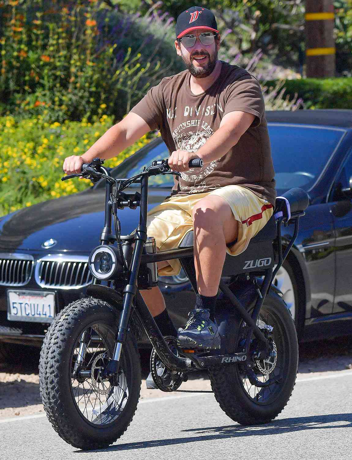 Adam Sandler goes for a bike ride in Malibu