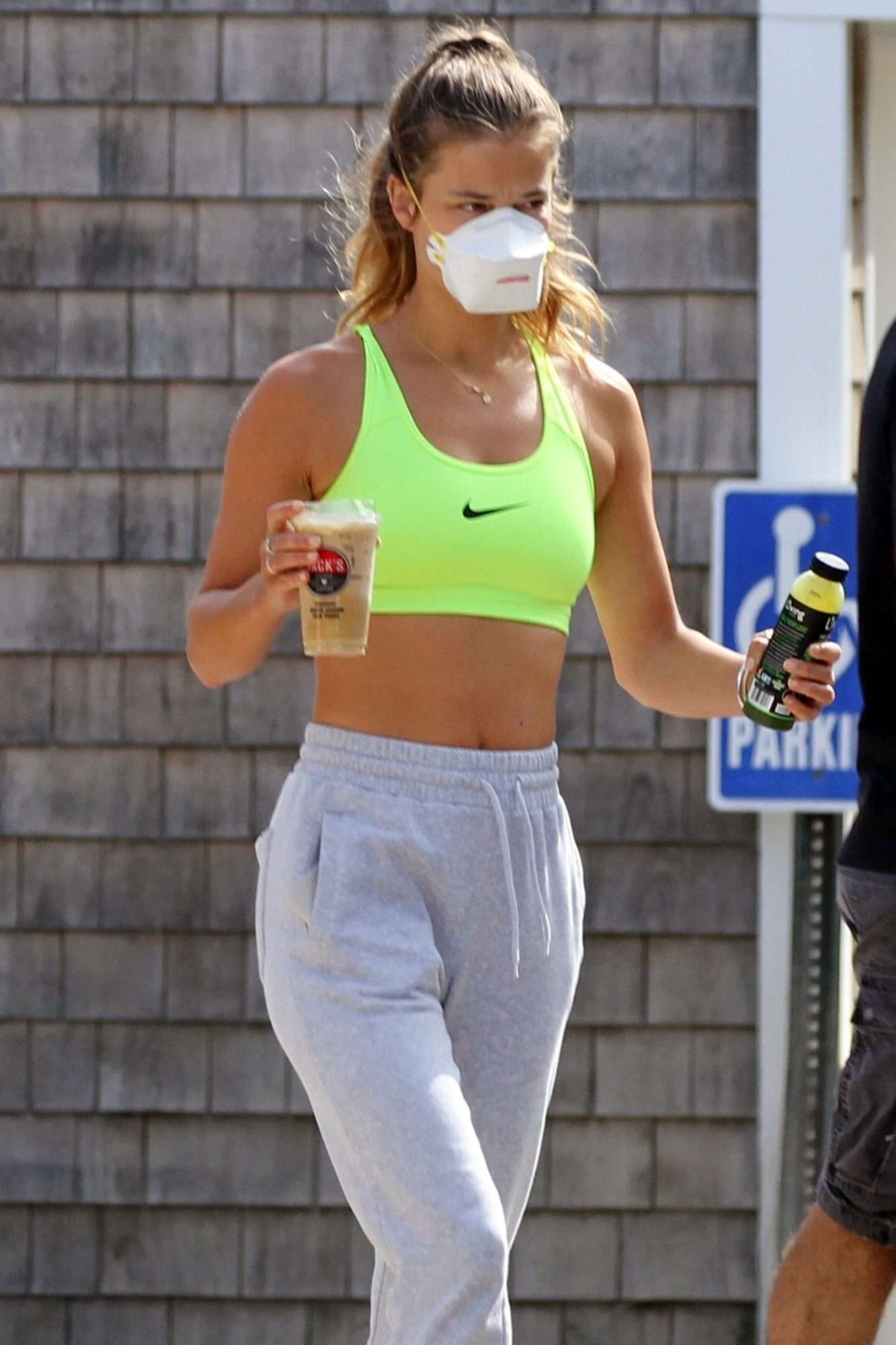 Nina Agdal Flaunts Her Midriff In Yellow Crop Top While Out Grabbing Coffee In The Hamptons