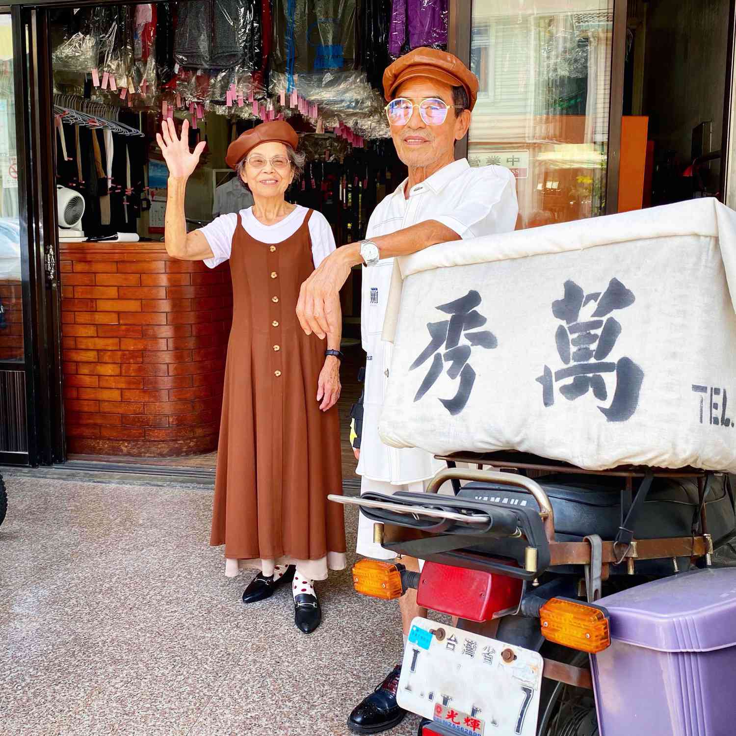 Taiwan elderly couple become IG celebrities by modeling leftover clothes in laundry, Taichung - 14 Jun 2020