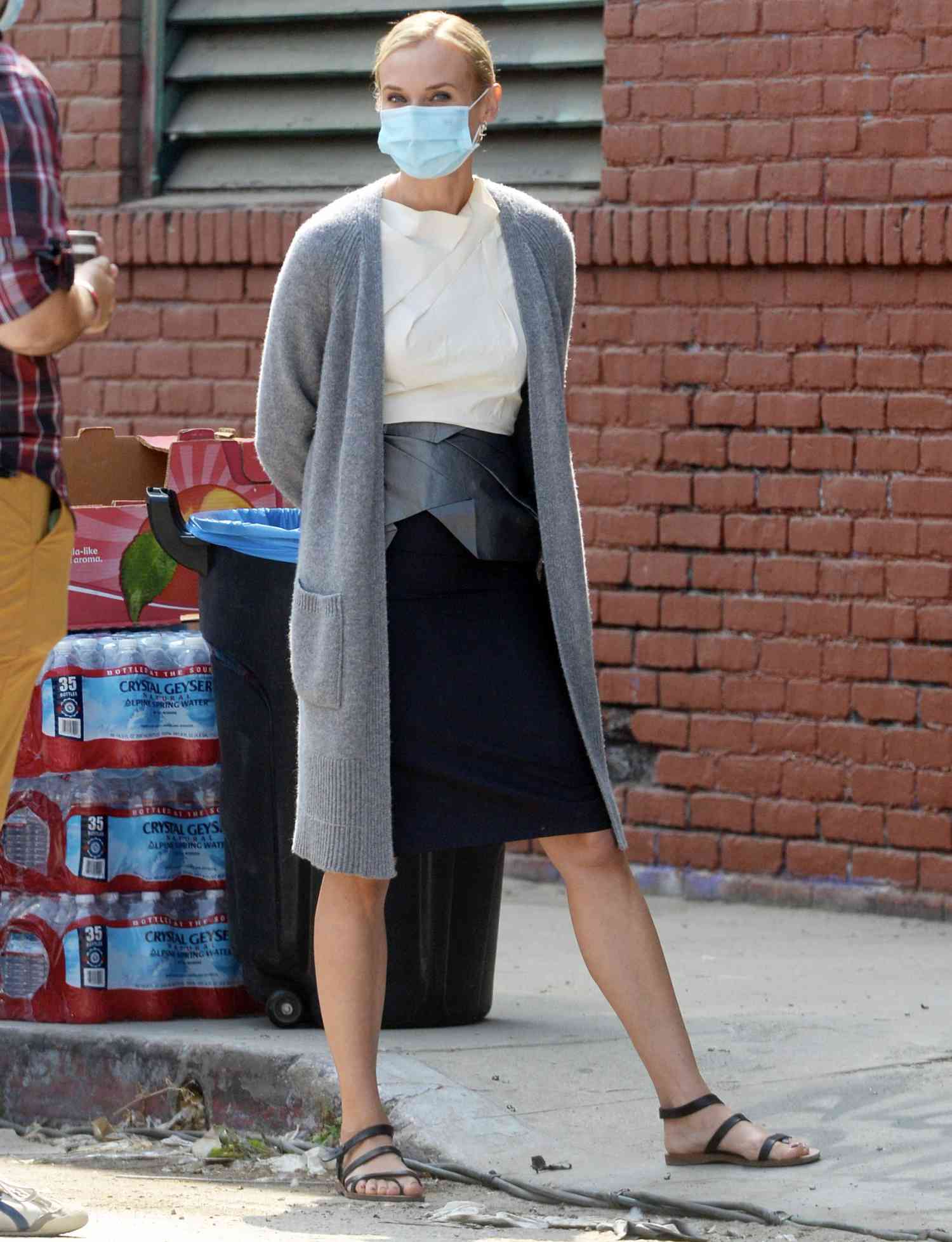 Diane Kruger is Spotted on the Set of "Swimming With Sharks" in Los Angeles.