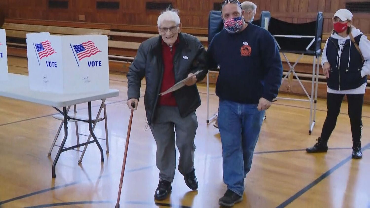 Samuel Bovalino, 104, of Syracuse, voting in the 2020 Election