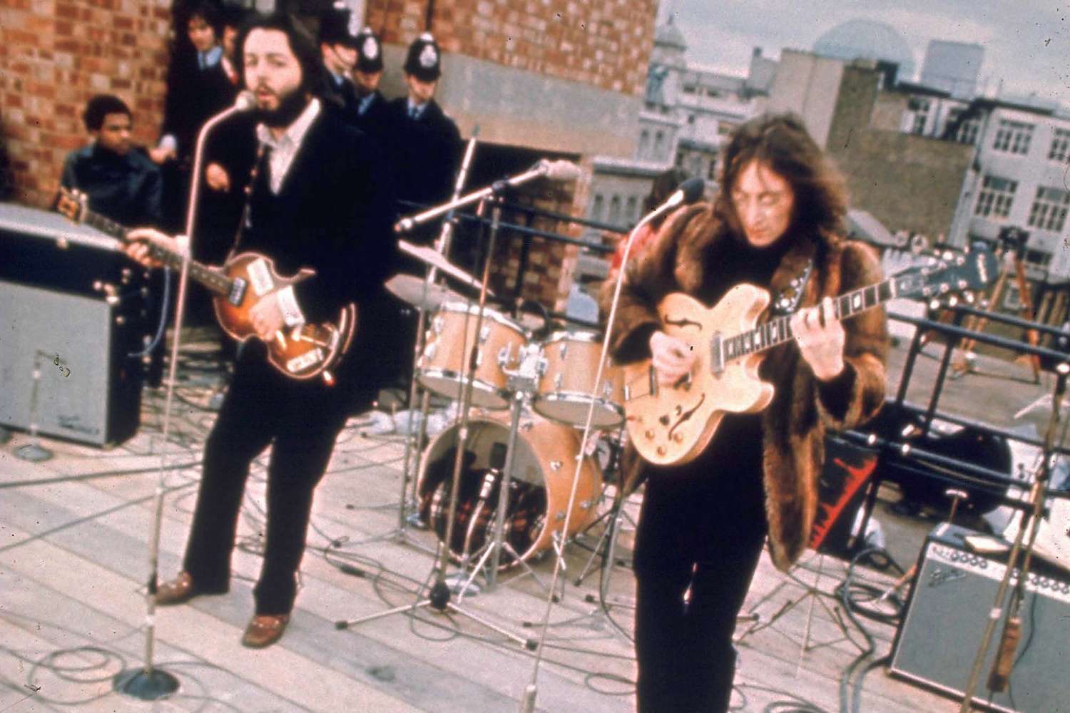 The Beatles Performing On a Rooftop