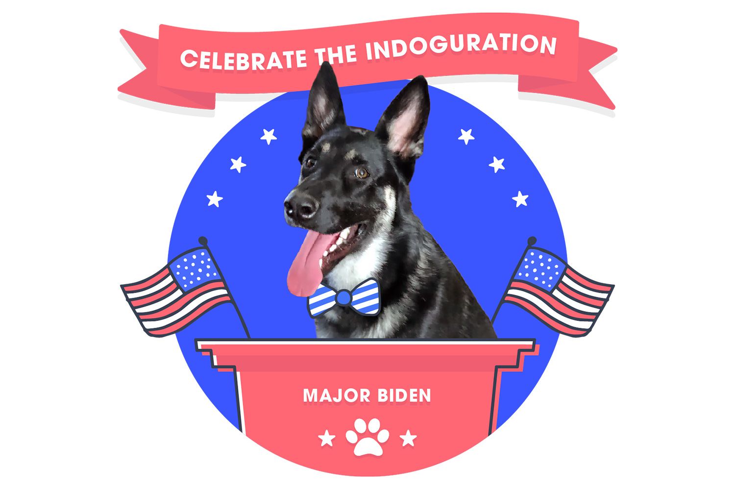 Major Biden the dog indoguration