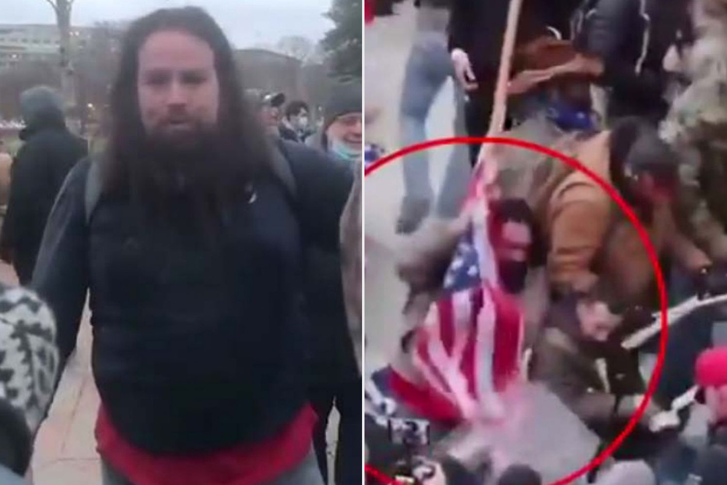 Peter Stager beat Capitol Police Officer with American Flag