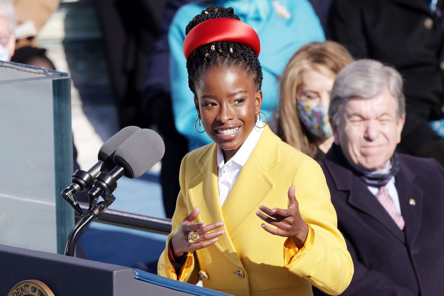 Youth Poet Laureate Amanda Gorman speaks at the inauguration of U.S. President Joe Biden on the West Front of the U.S. Capitol on January 20, 2021