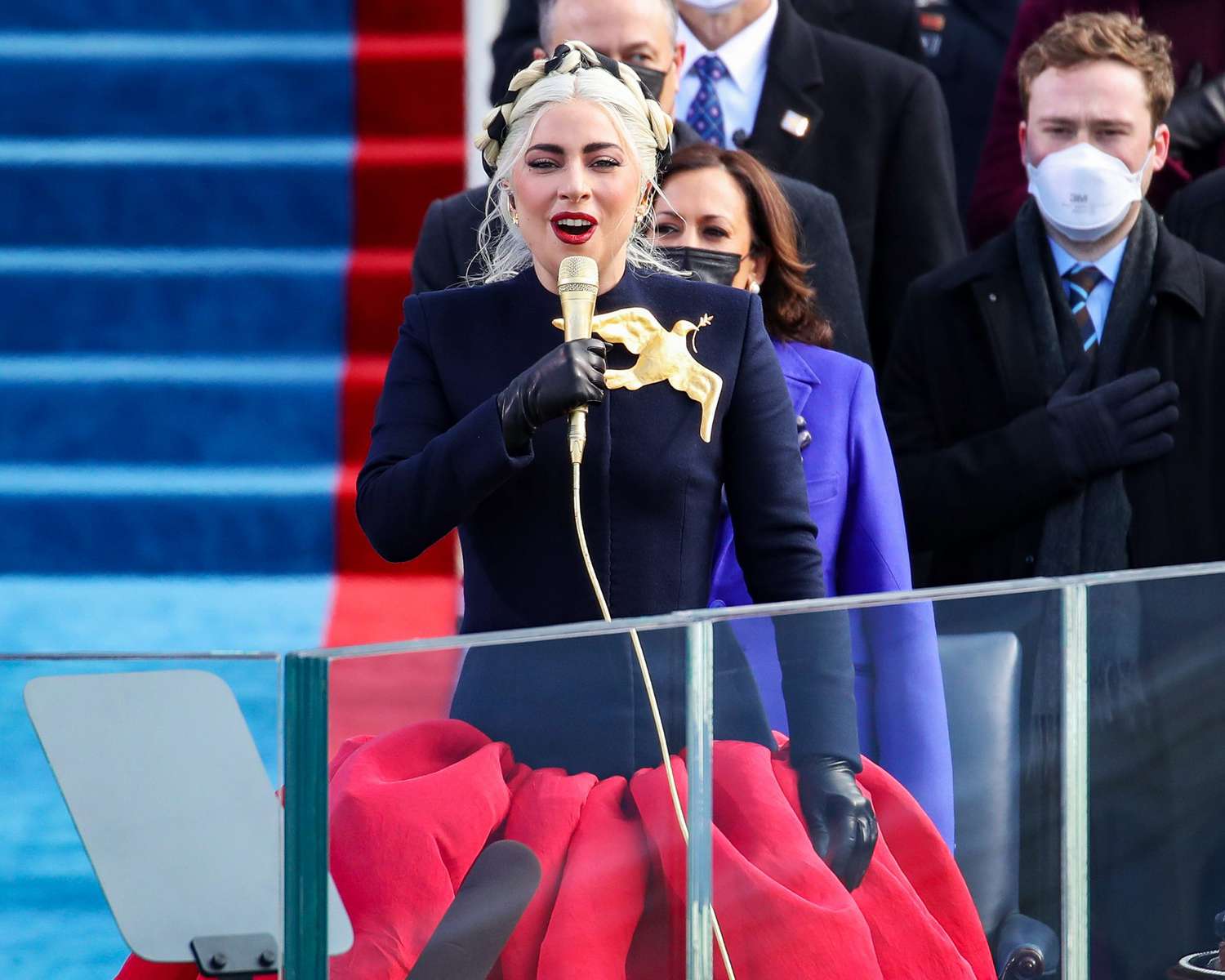 WASHINGTON, DC - JANUARY 20: Lady Gaga arrives to sing the National Anthem at the inauguration of U.S. President-elect Joe Biden