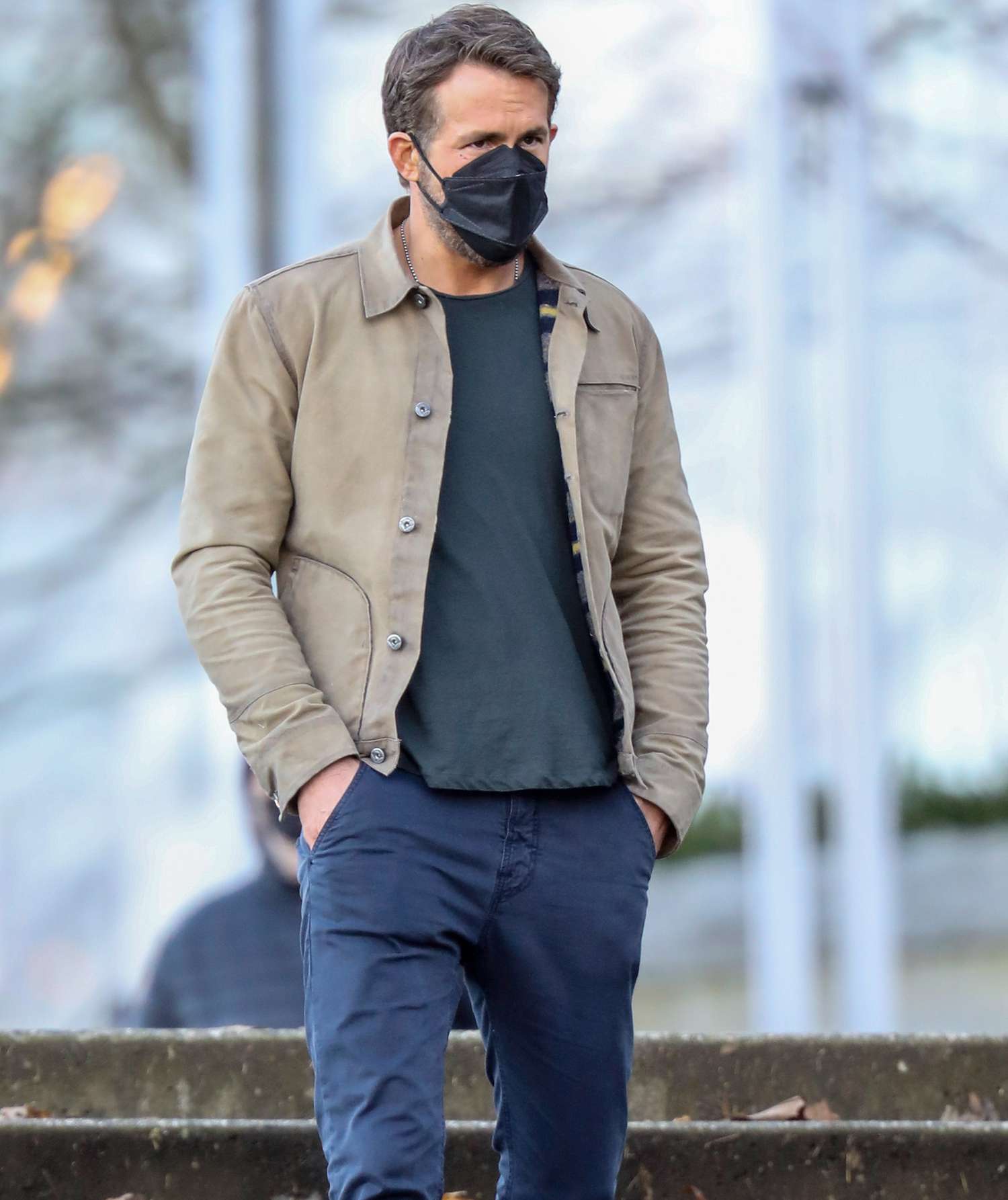 Ryan Reynolds is Spotted on Set of His Latest Netflix Film, 'The Adam Project' in Vancouver, Canada.