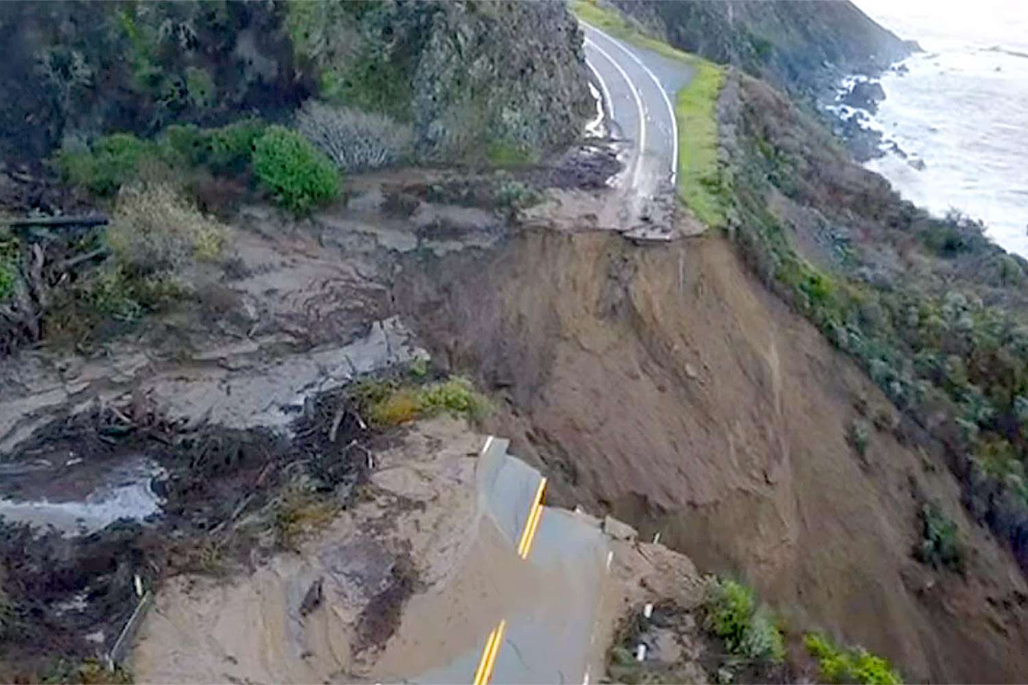 Massive Chunk of California's Highway 1 Near Big Sur Destroyed After