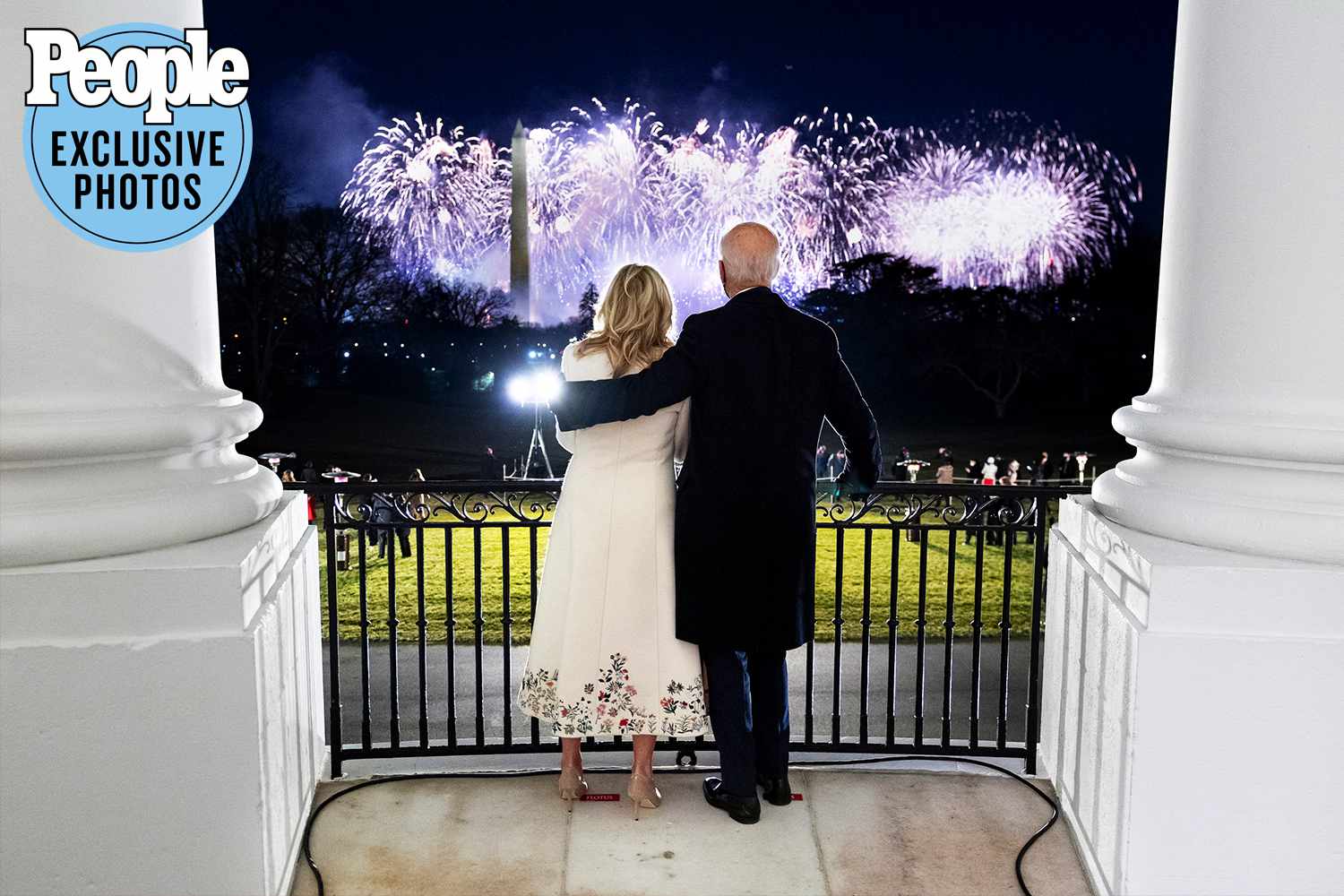 Joe Biden and Jill Biden watching fireworks