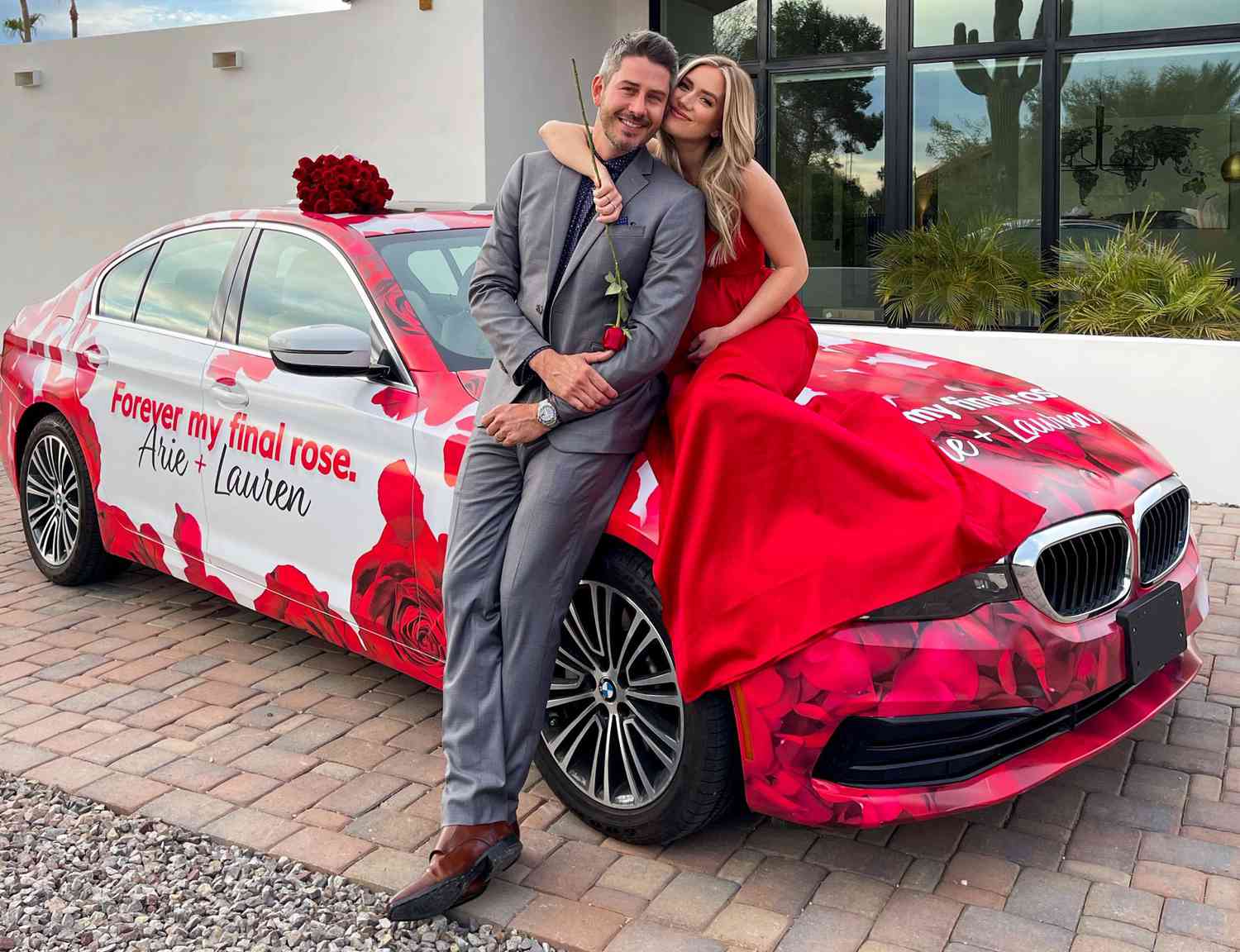 Scottsdale, Arizona, "The Bachelor" Season 22 star Arie Luyendyk Jr. got a hand from Hertz to surprise his wife Lauren Burnham Luyendyk with a special Valentine's-themed ride