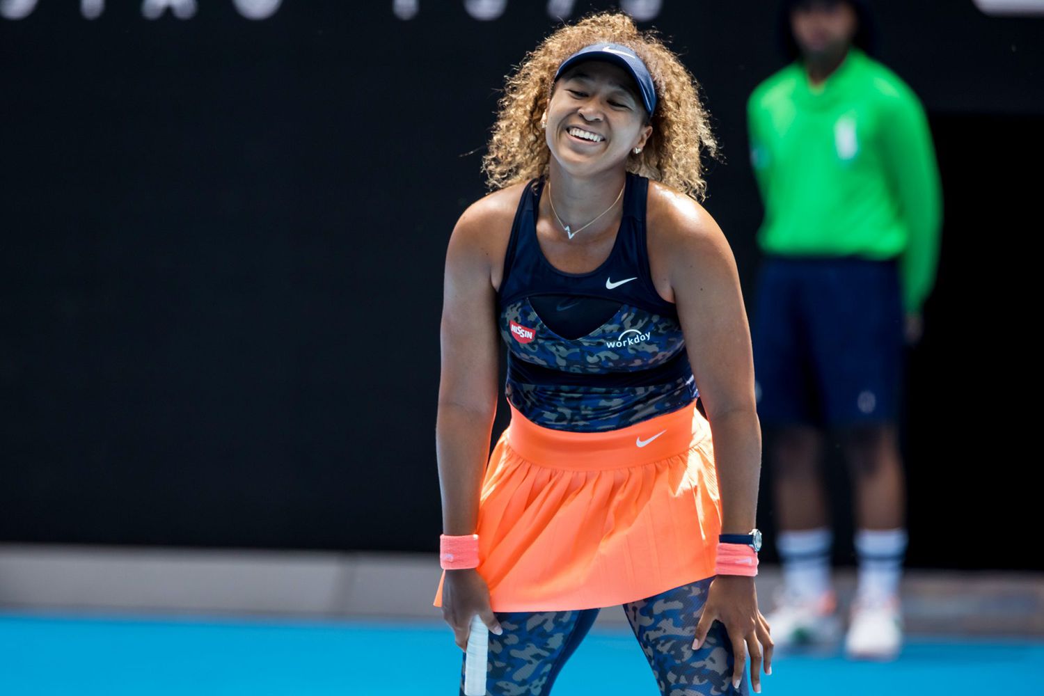 Naomi Osaka of Japan in action during the quarterfinals of the 2021 Australian Open on February 16 2021, at Melbourne Park