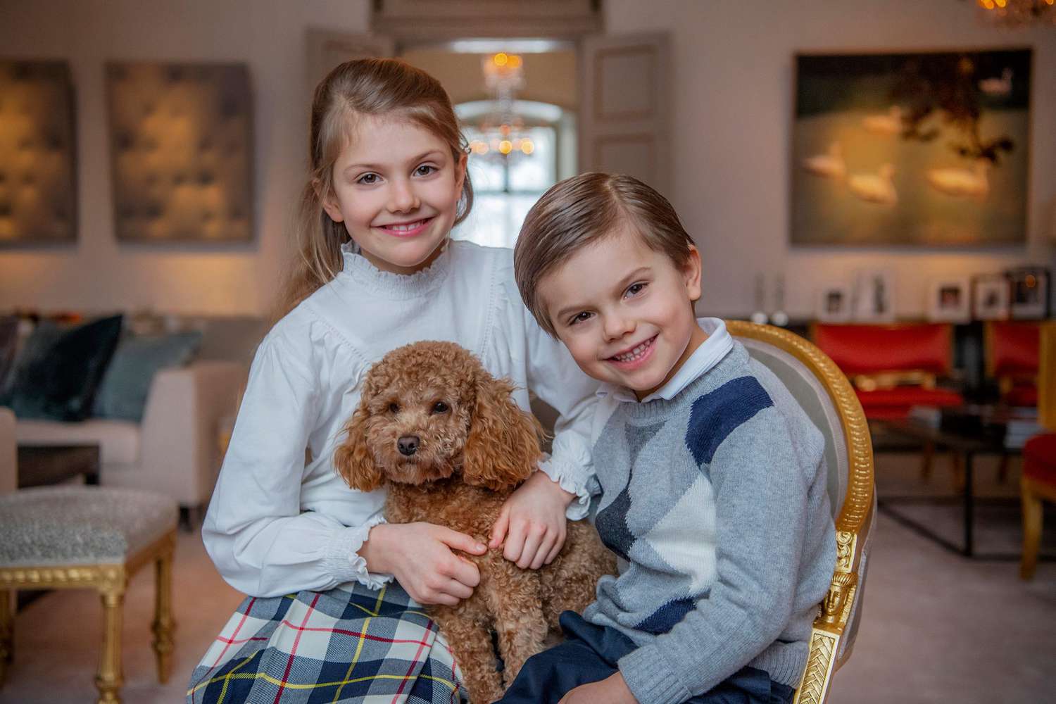 Princess Estelle, Prince Oscar and the Crown Princess family's dog Rio
