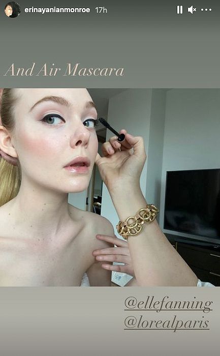 Elle Fanning; Golden Globes makeup