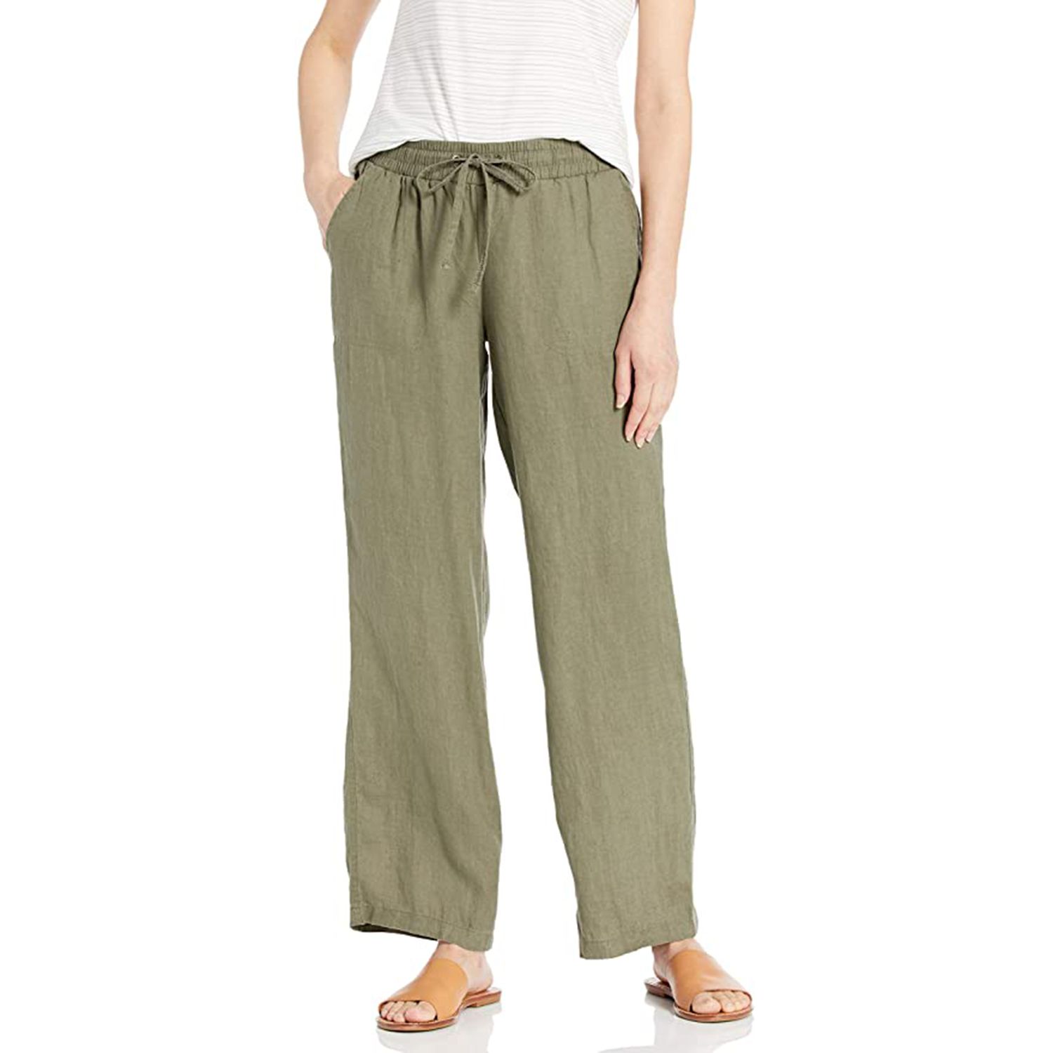 Linen pants women/linen pants/Loose linen pants/Tapered linen pants with pockets/Linen pants elastic waistband/Women linen trousers