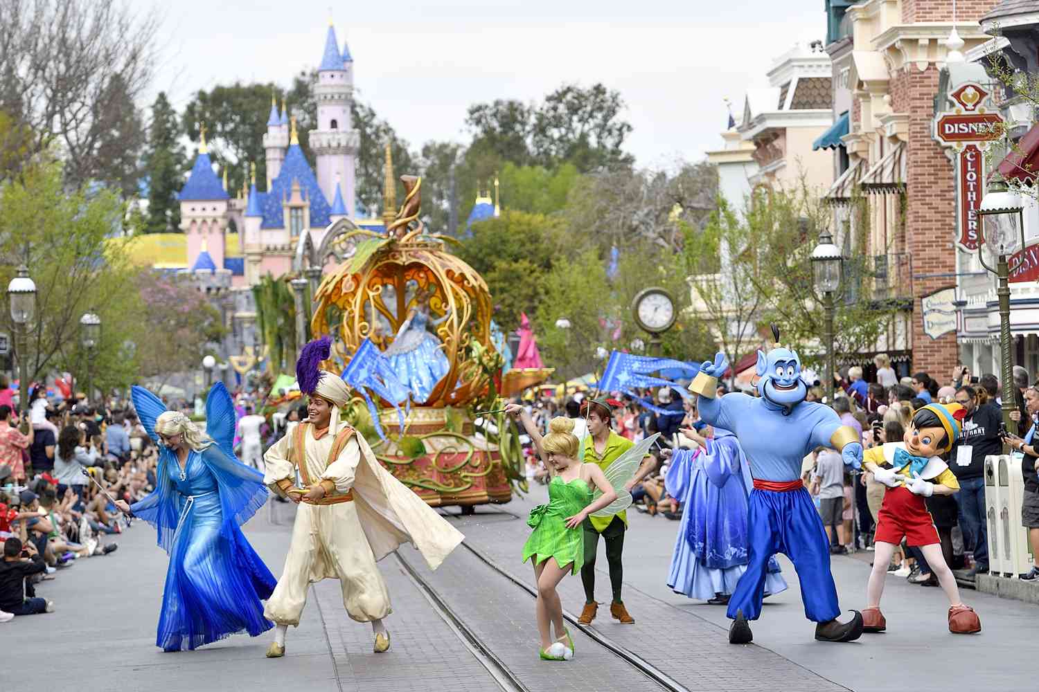 The new Magic Happens Parade on Main Street U.S.A. inside Disneyland