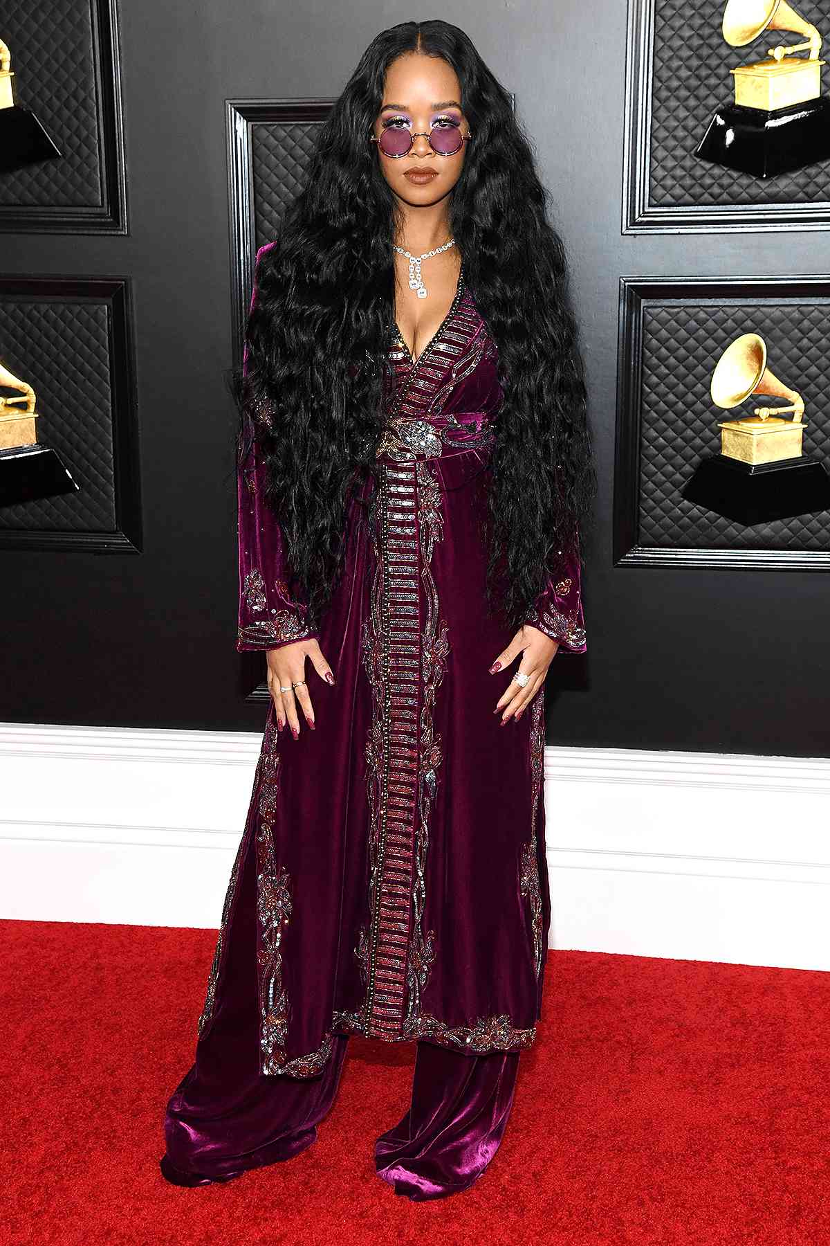 H.E.R. attends the 63rd Annual GRAMMY Awards at Los Angeles Convention Center on March 14, 2021