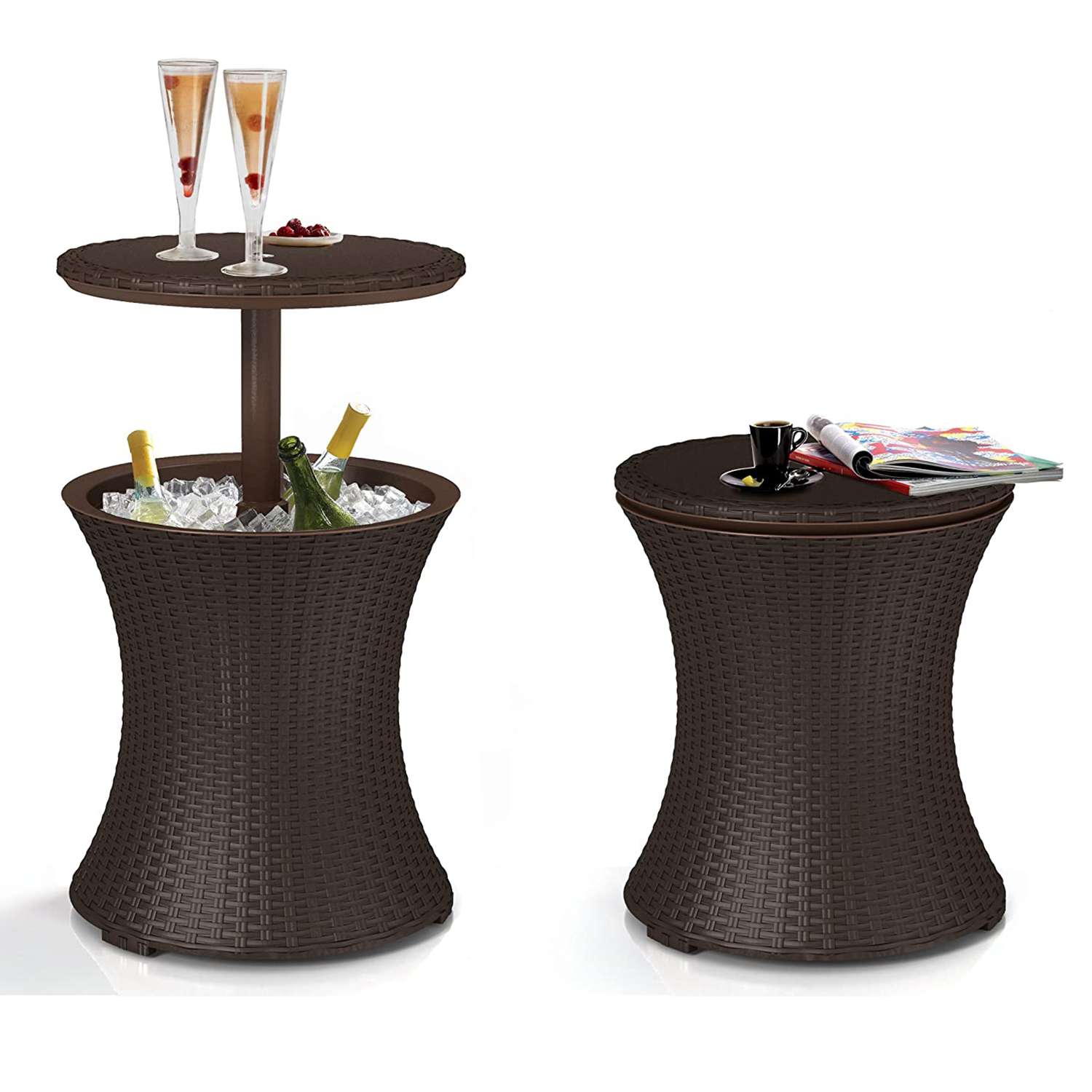 Keter Pacific Cool Bar Outdoor Patio Furniture and Hot Tub Side Table