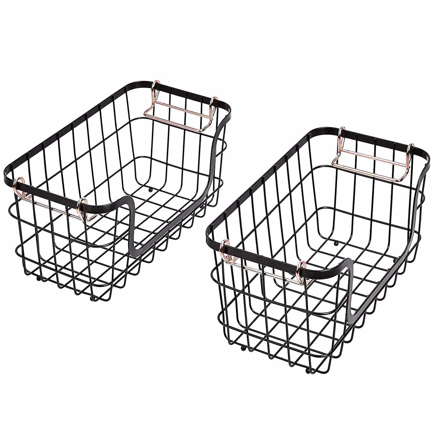 Amazon Basics Stackable Metal Wire Storage Basket Set