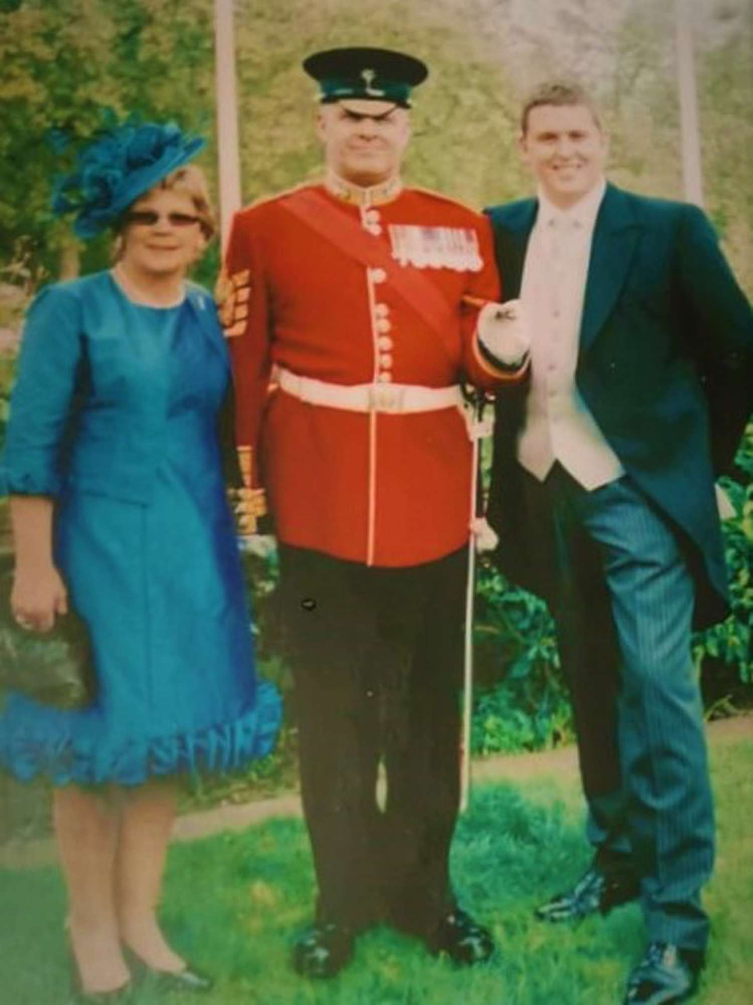Garrison Sgt Major William (Bill) Mott with his sister Sarah Jayne Scott and son Jonathan