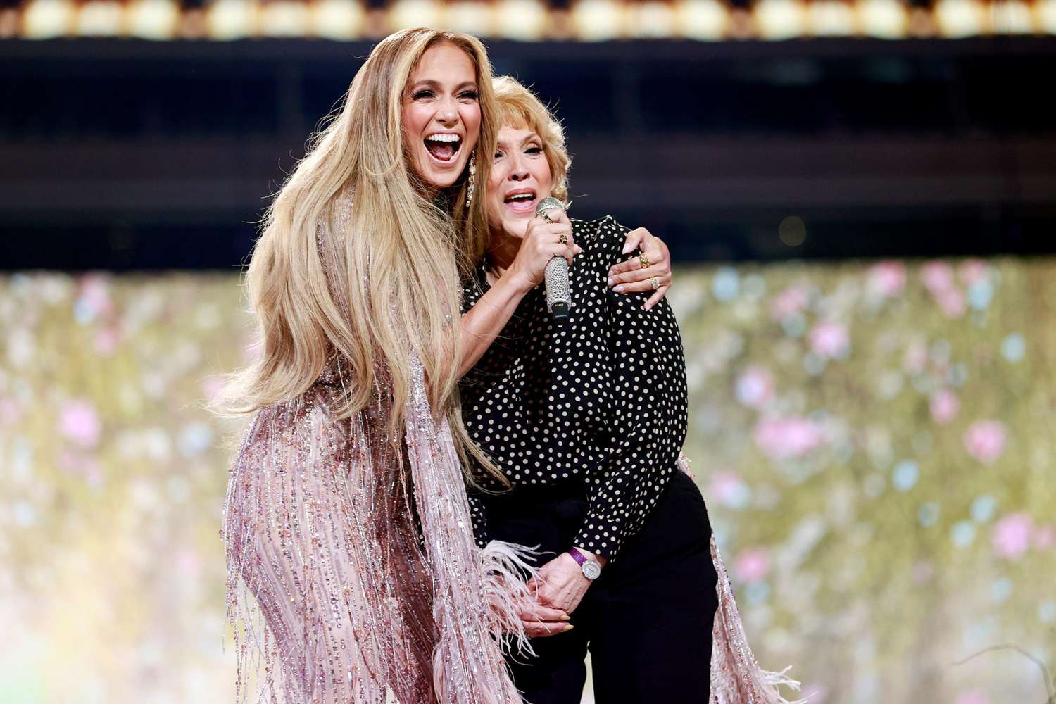 Jennifer Lopez and Guadalupe Rodríguez perform onstage during Global Citizen VAX LIVE: The Concert To Reunite The World at SoFi Stadium in Inglewood, California. Global Citizen VAX LIVE: The Concert To Reunite The World will be broadcast on May 8, 2021