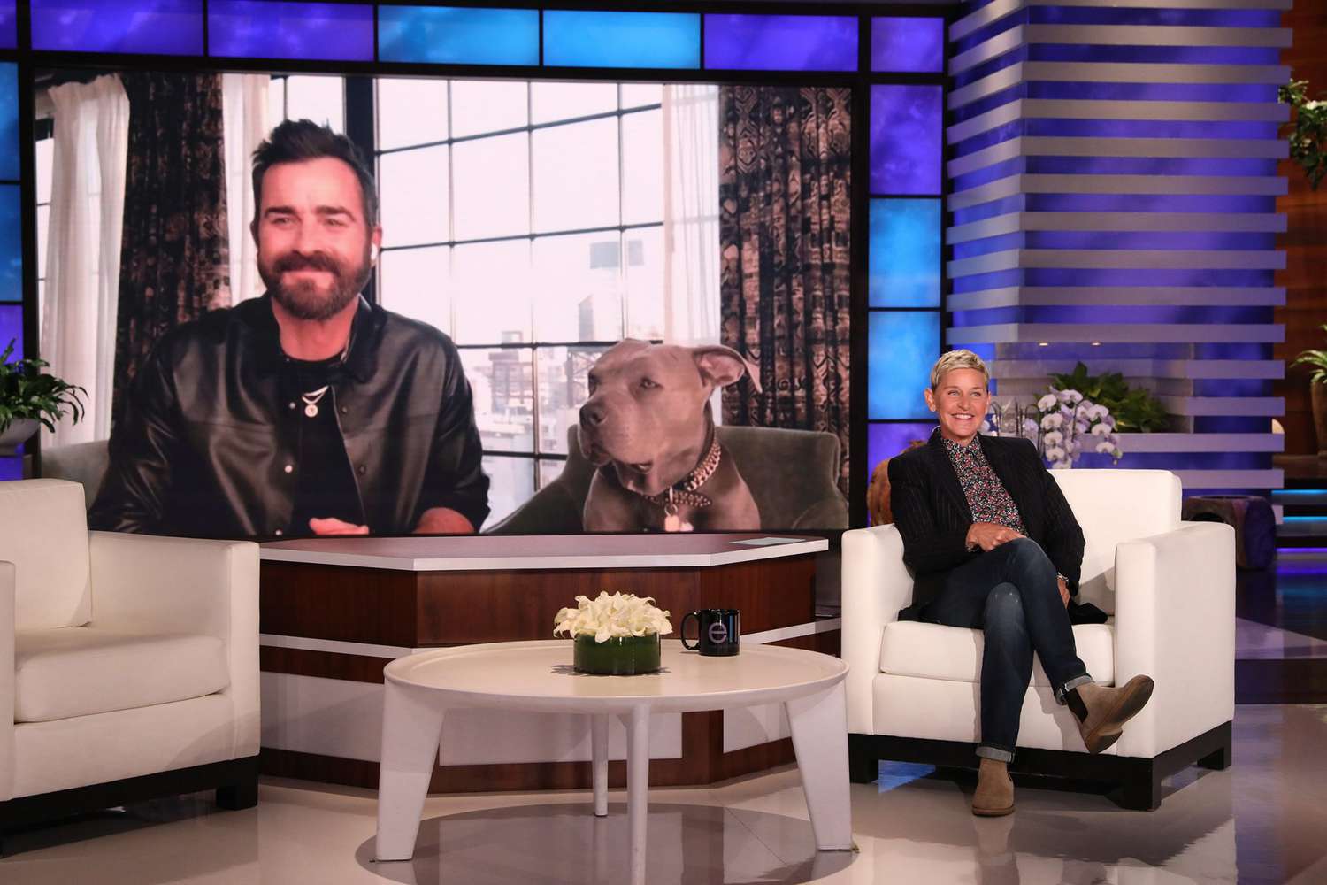 “The Mosquito Coast” star Justin Theroux makes an appearance on “The Ellen DeGeneres Show” via video chat airing Monday, May 3rd.