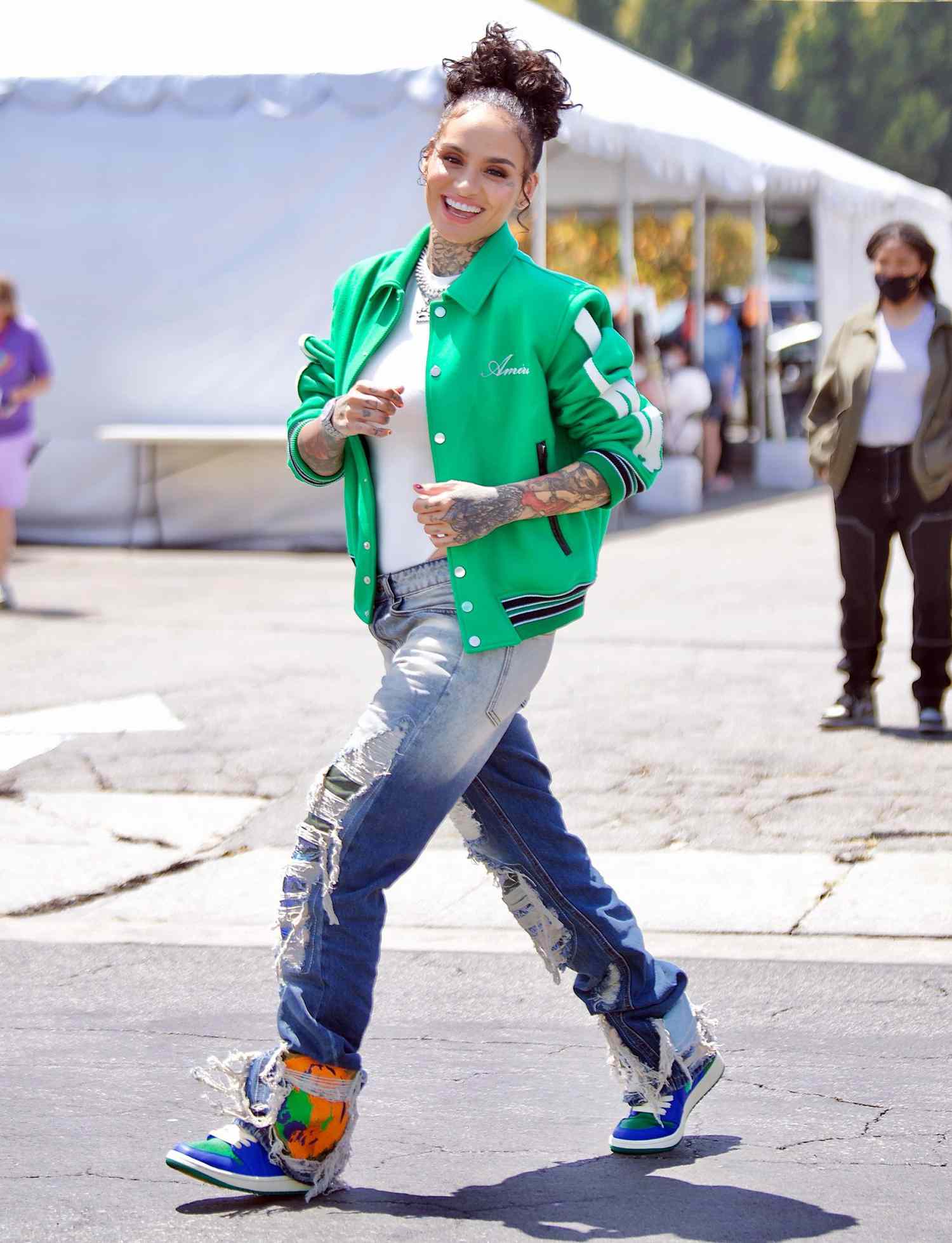 Kehlani Is All Smiles As She's Seen On Set Of Mystery Project In Hollywood.
