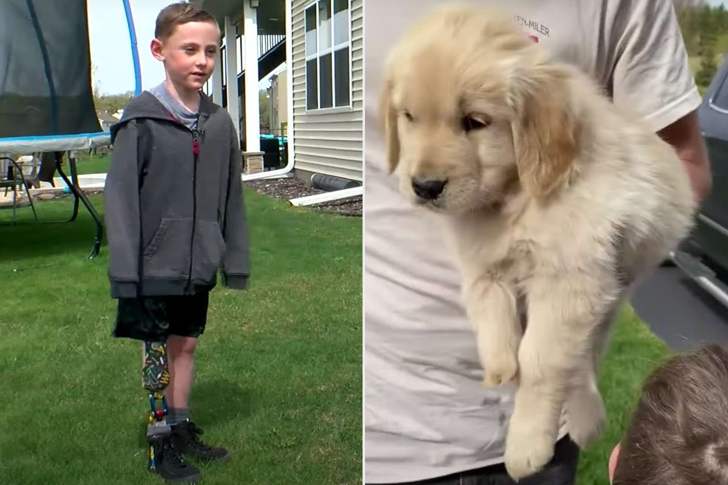 Minnesota Boy with Prosthetic Leg Finds His Furry Friend in Golden Retriever Puppy Born Without Paw