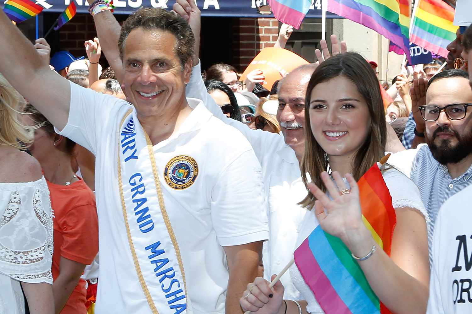 Andrew Cuomo, and Michaela Cuomo participate in the 2016 Pride March