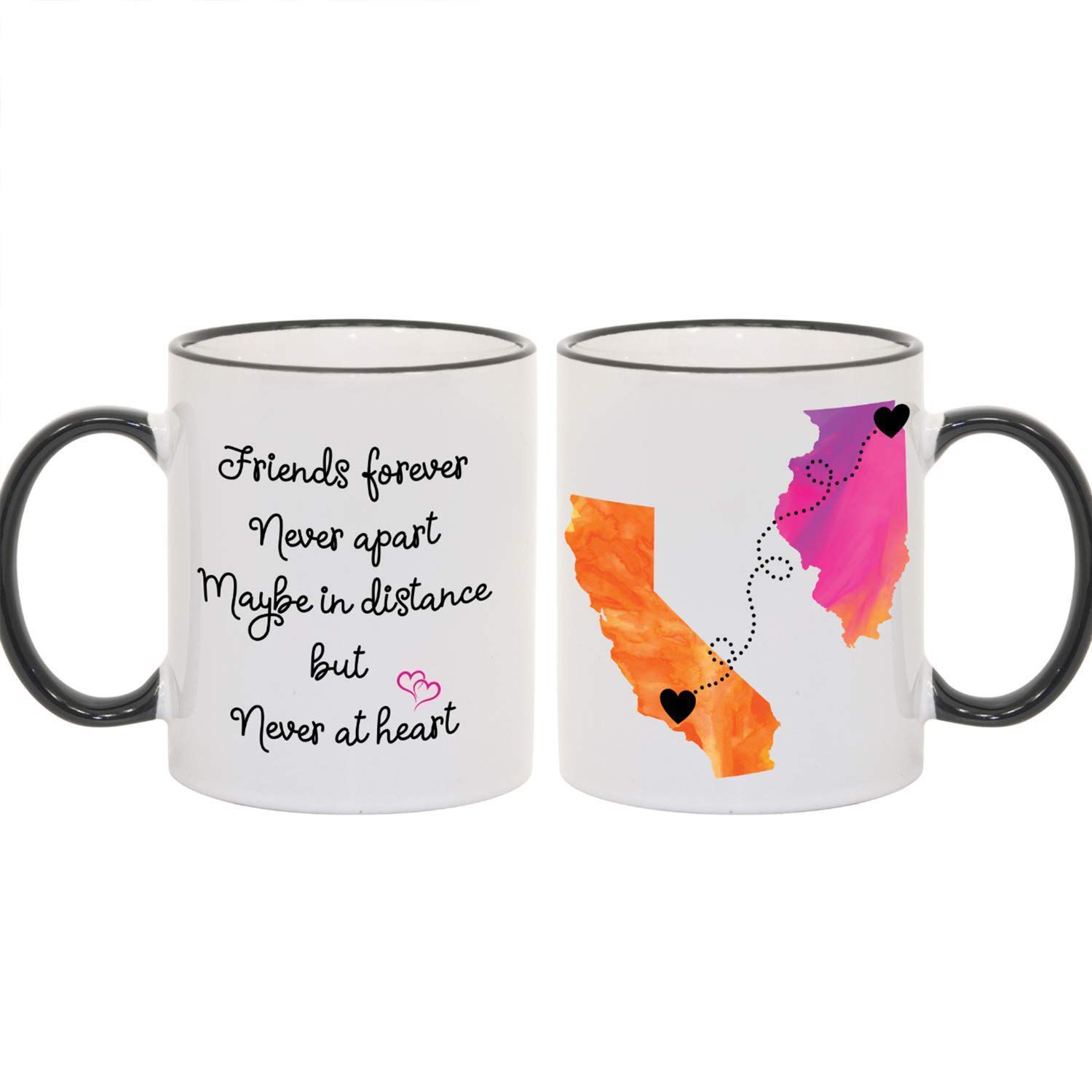 Best Friends Quote Personalized Long Distance Coffee Mug