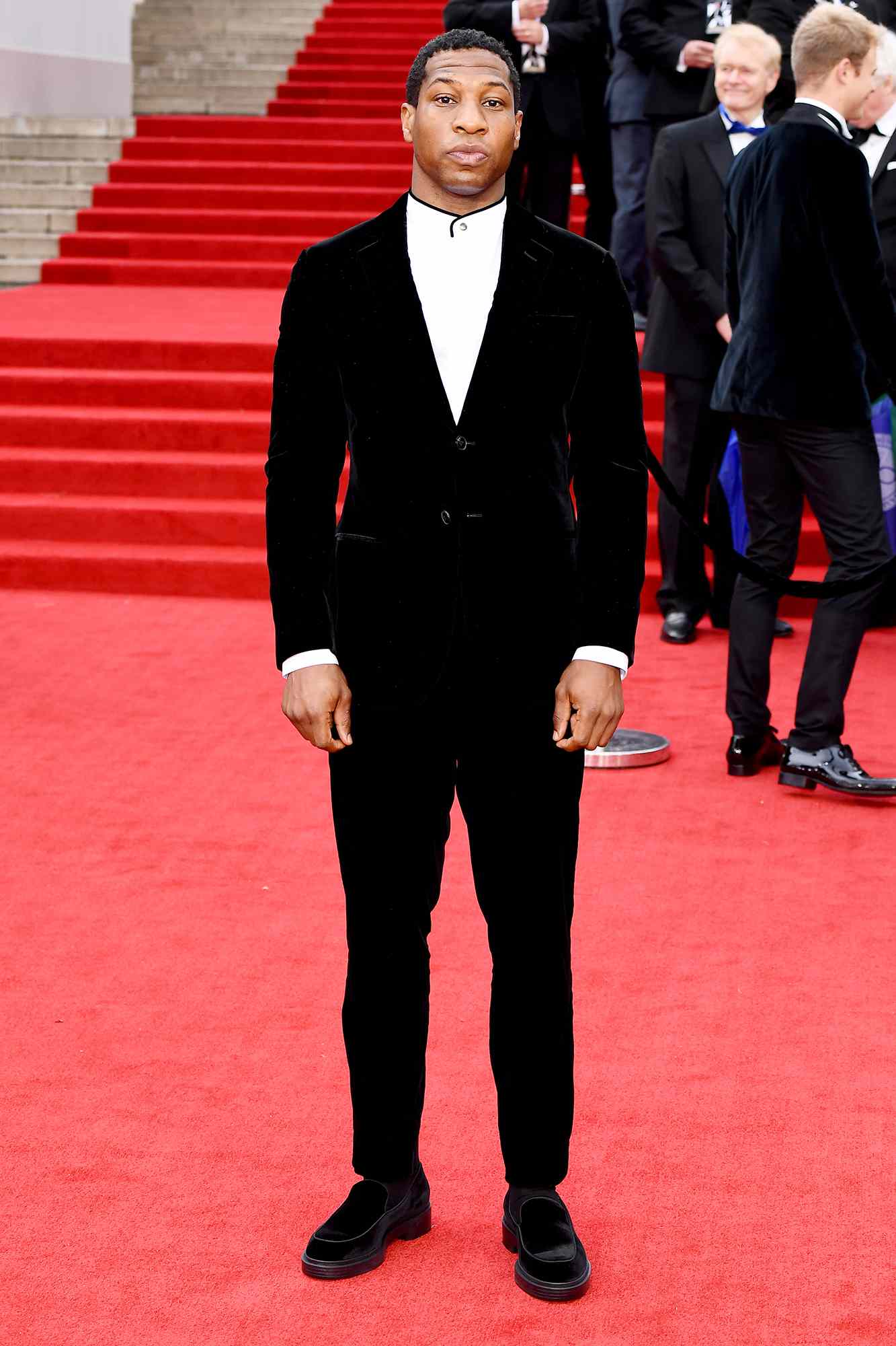Jonathan Majors attends the World Premiere of "NO TIME TO DIE" at the Royal Albert Hall on September 28, 2021 in London