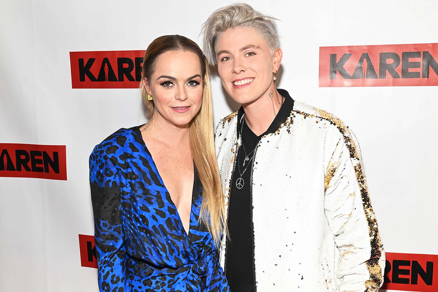 Taryn Manning and musician Anne Cline attend a screening of "Karen" at Silverspot Cinema on August 11, 2021 in Atlanta, Georgia.