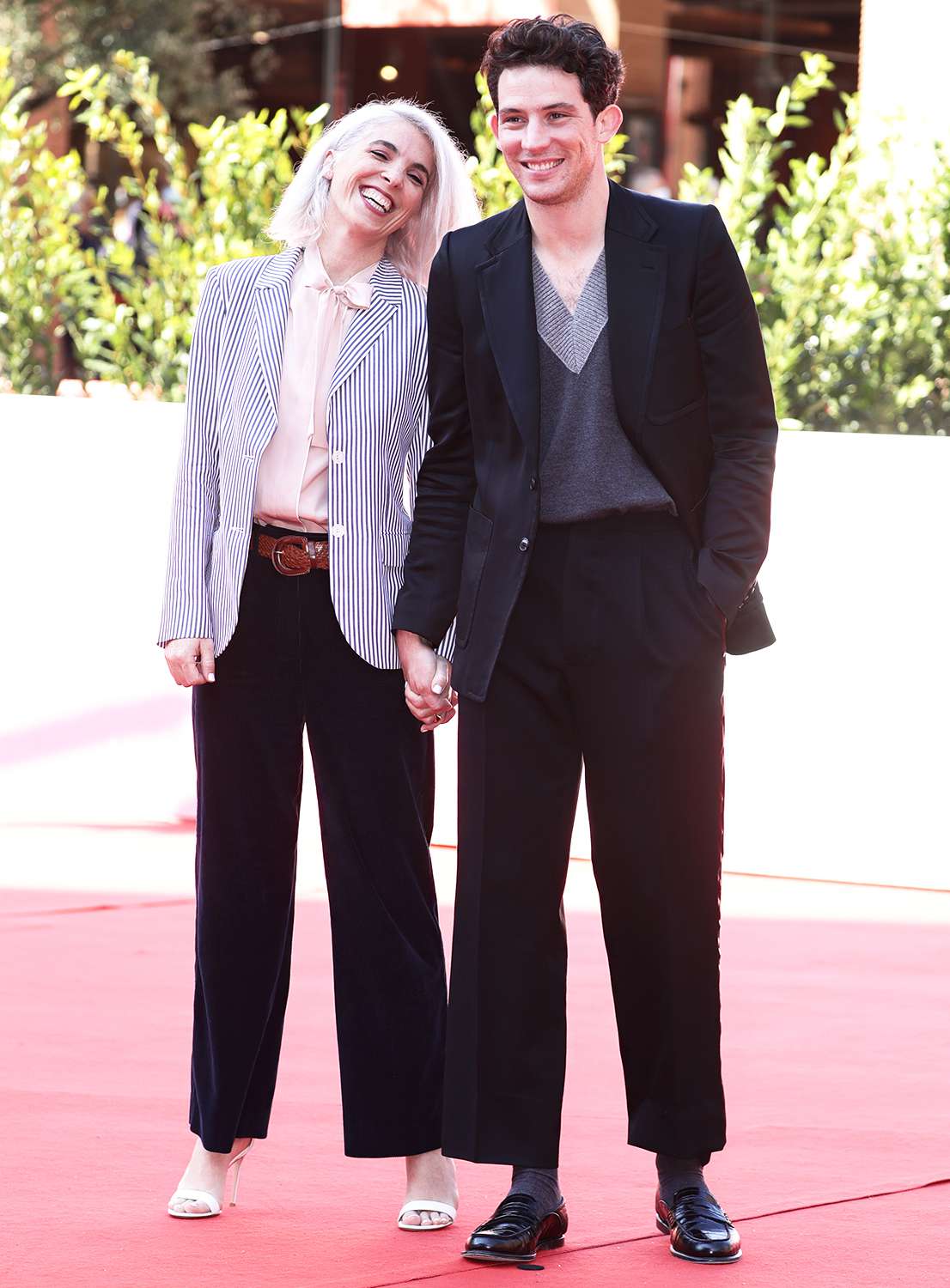 Director Eva Husson and Josh O'Connor attends the photocall of the movie "Mothering Sunday" during the 16th Rome Film Fest 2021 on October 17, 2021 in Rome, Italy.