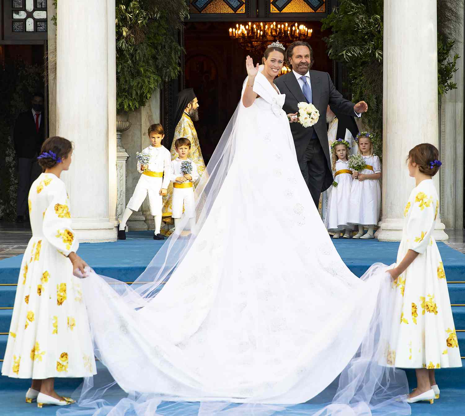 Princi Philippos i Greqisë dhe Danimarkës dhe Princesha Nina-Nastassja Flohr Dasma e Princit Philippos dhe Nina Flohr në Katedralen Metropolitane të Athinës, Greqi më 23 tetor 2021.