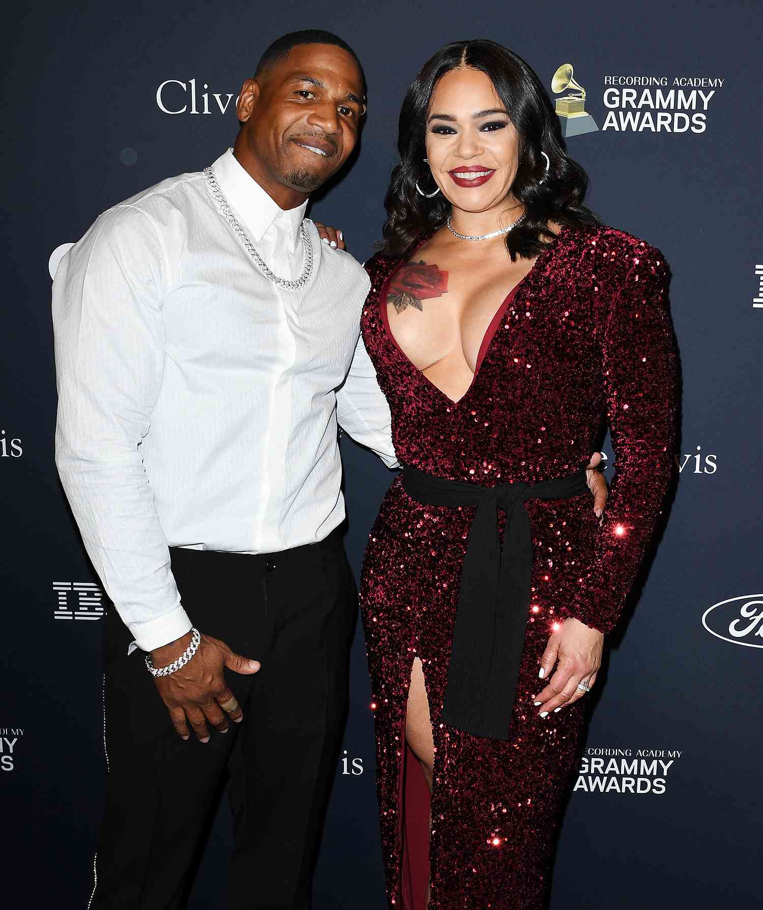 Stevie J and Faith Evans attend the Pre-GRAMMY Gala and GRAMMY Salute to Industry Icons Honoring Sean "Diddy" Combs on January 25, 2020 in Beverly Hills, California.