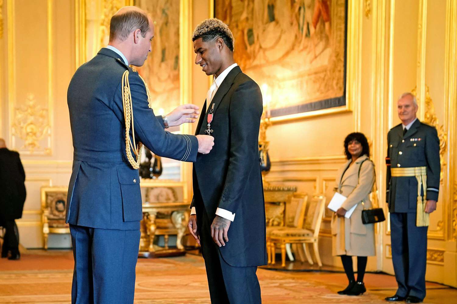 Footballer Marcus Rashford is made an MBE (Member of the Order of the British Empire) by the Duke of Cambridge