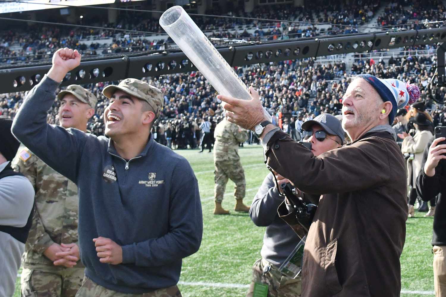 Bill Murray attends Army Black Knights vs UMass football Game at Michie Stadium on November 20, 2021 in West Point, New York
