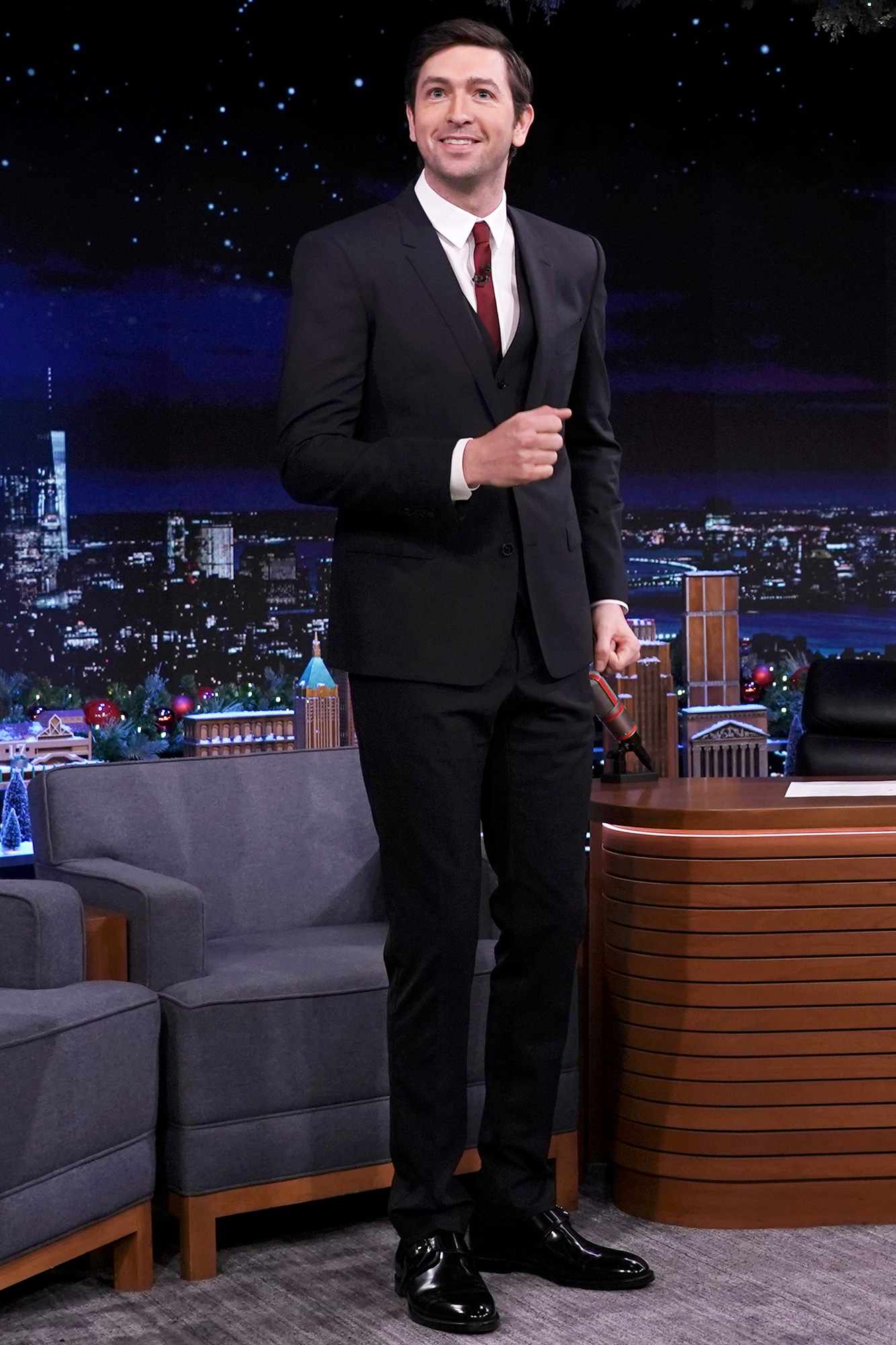 THE TONIGHT SHOW STARRING JIMMY FALLON -- Episode 1561 -- Pictured: Actor Nicholas Braun arrives on Tuesday, November 30, 2021 -- (Photo by: Sean Gallagher/NBC/NBCU Photo Bank via Getty Images)