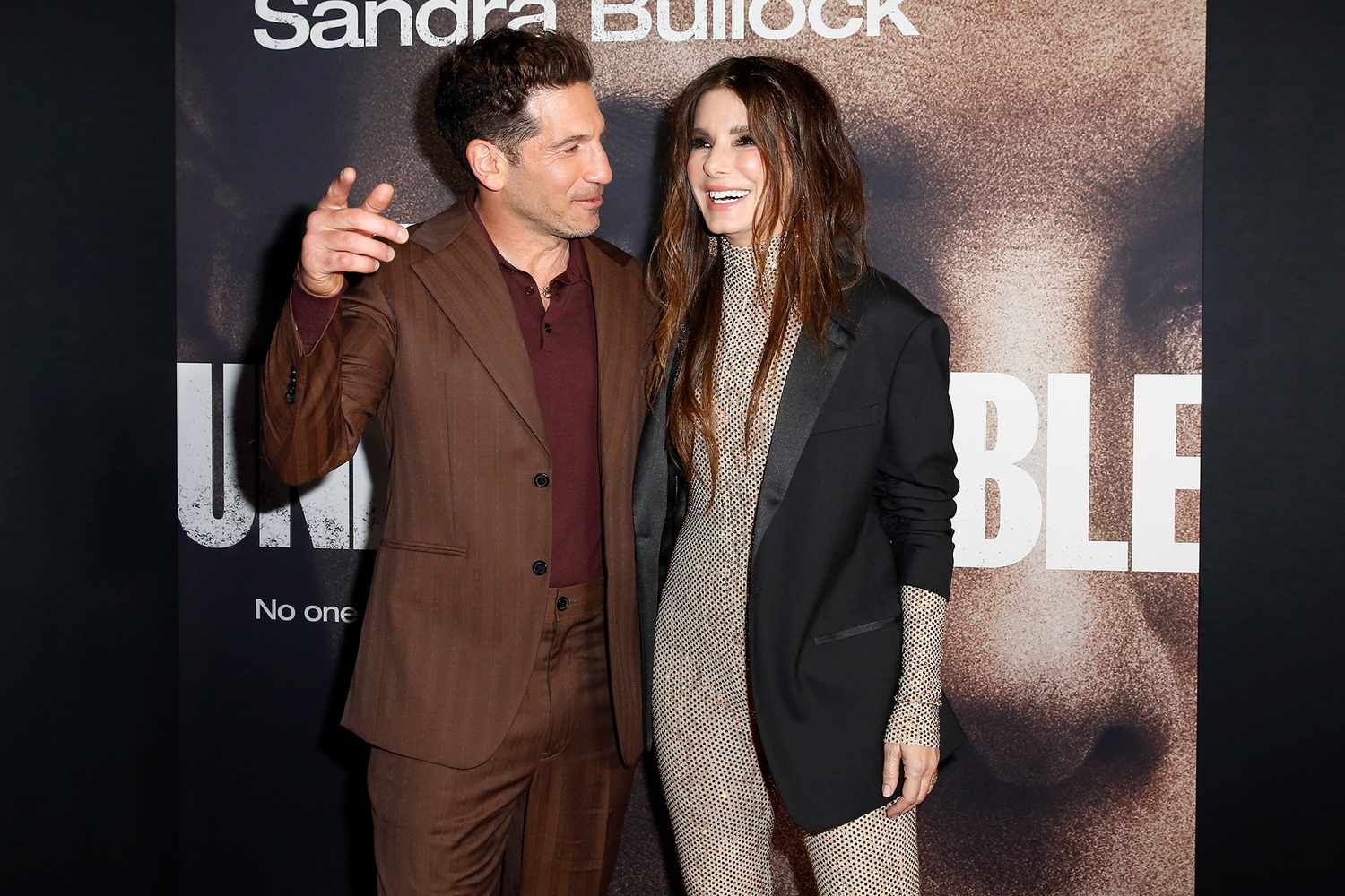 LOS ANGELES, CALIFORNIA - NOVEMBER 30: (L-R) Jon Bernthal and Sandra Bullock attend the Netflix LA Premiere Of The Unforgivable on November 30, 2021 in Los Angeles, California. (Photo by Rachel Murray/Getty Images for Netflix)