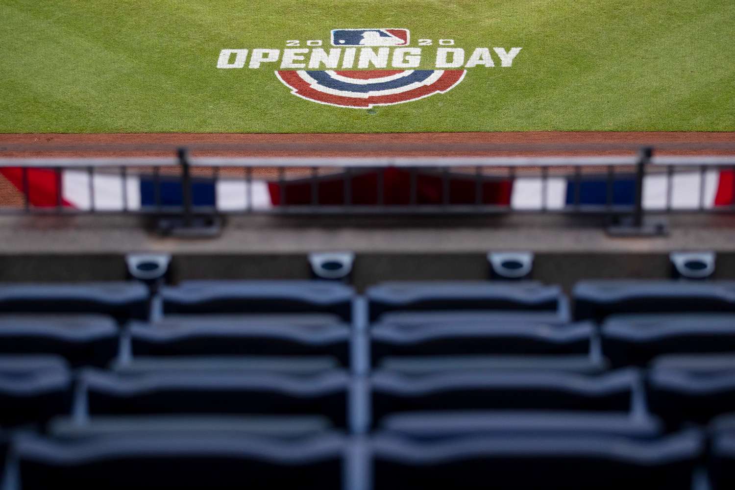 A general view of the 2020 Opening Day logo during the game between the Miami Marlins and Philadelphia Phillies at Citizens Bank Park