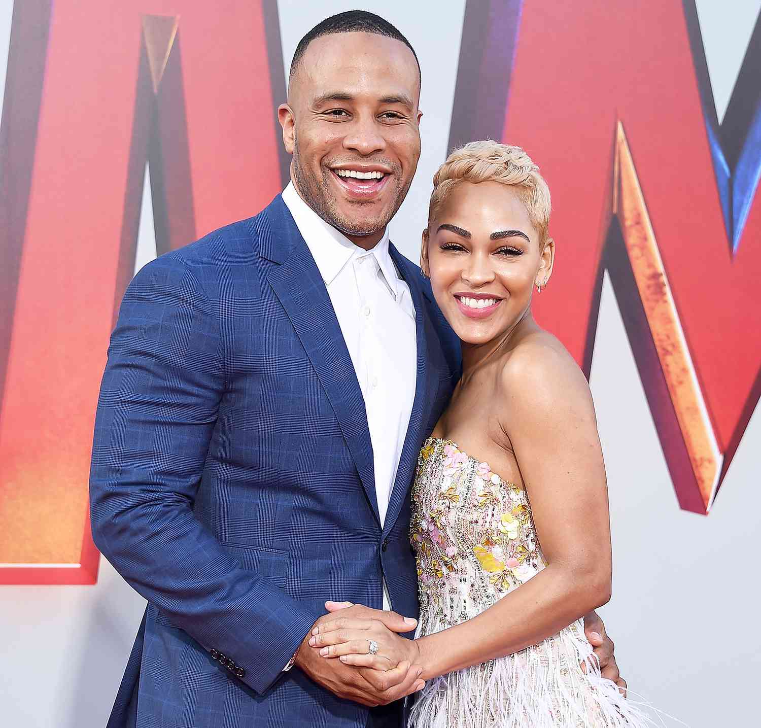 Meagan Good and DeVon Franklin attend Warner Bros. Pictures And New Line Cinema's World Premiere Of "SHAZAM!" at TCL Chinese Theatre on March 28, 2019 in Hollywood, California.