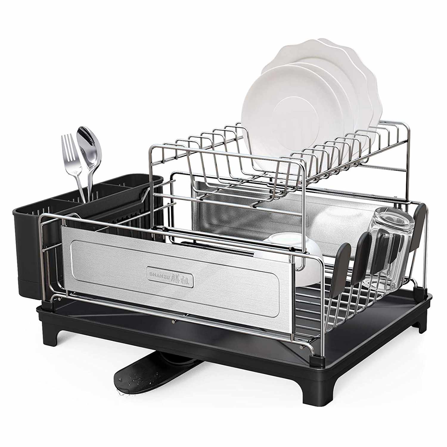 Dish Drying Rack, SHAN ZU 2-Tier Compact Kitchen