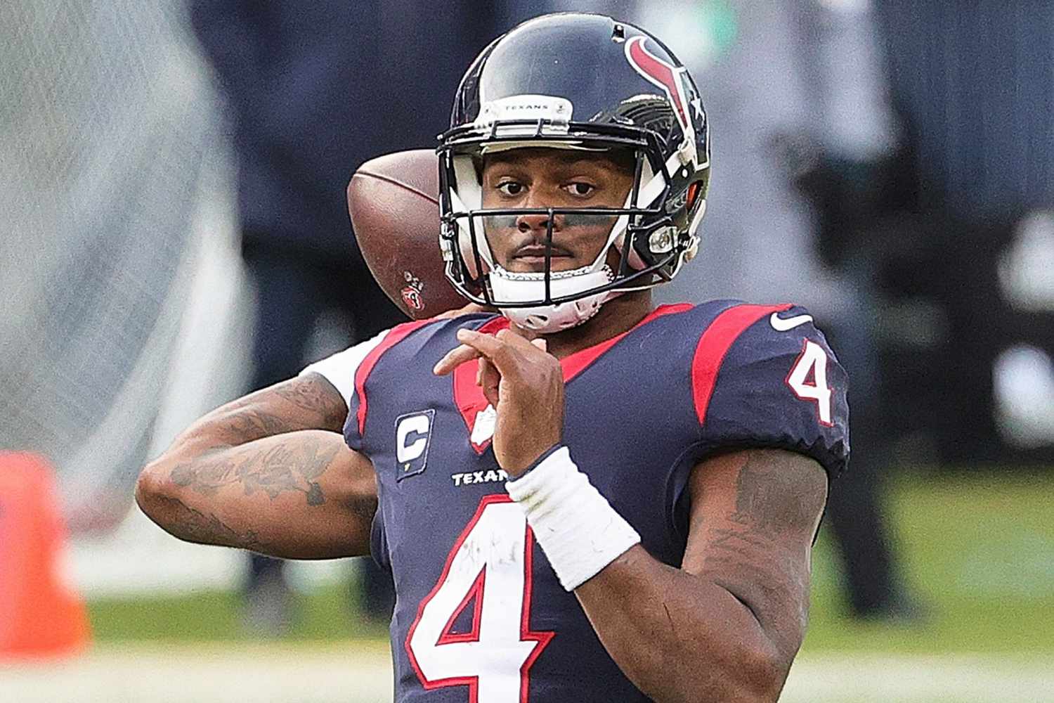 Deshaun Watson #4 of the Houston Texans passes against the Chicago Bears at Soldier Field on December 13, 2020 in Chicago, Illinois.