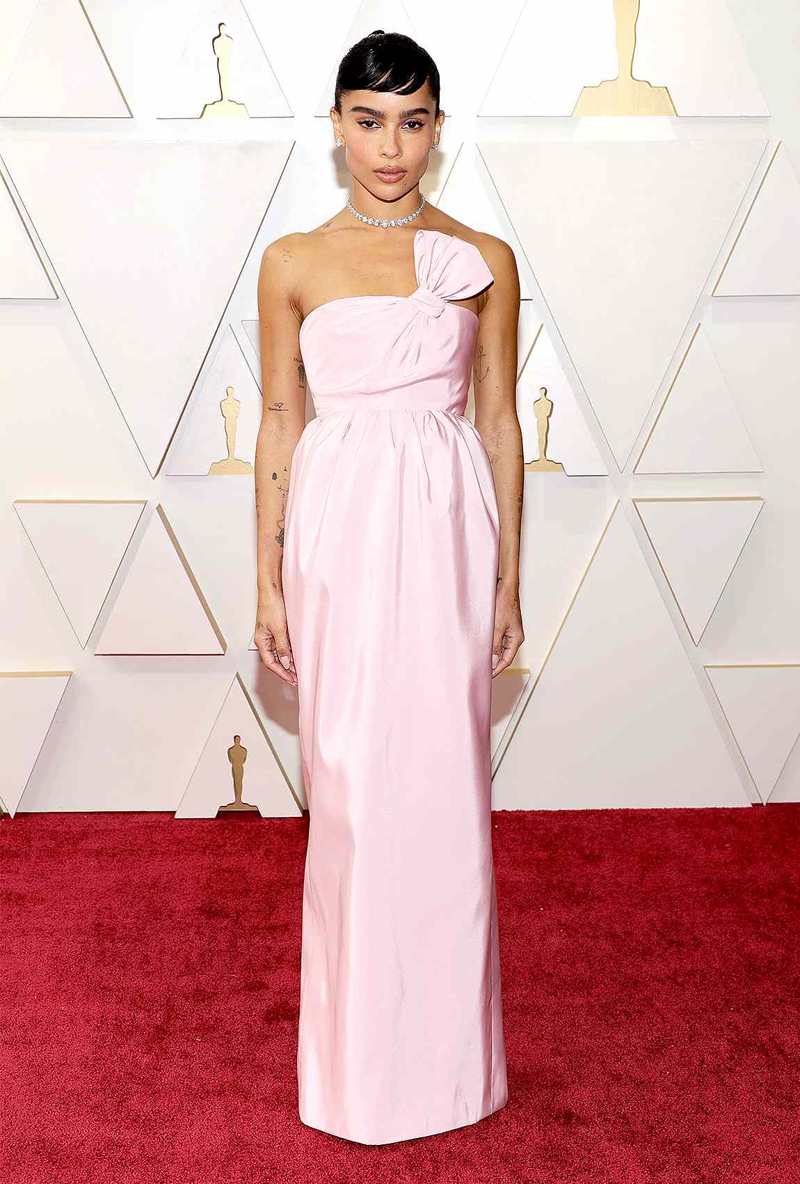 Zoe Kravitz Wears Pink Saint Laurent Dress to 2022 Oscars | PEOPLE.com