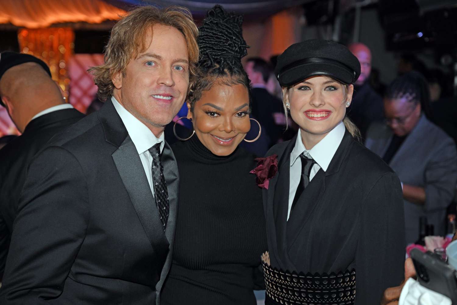 LOUISVILLE, KENTUCKY - MAY 06: Larry Birkhead, Janet Jackson, and Dannielynn Birkhead attends the Barnstable Brown Gala at Barnstable-Brown Mansion on May 06, 2022 in Louisville, Kentucky. (Photo by Stephen J. Cohen/Getty Images)